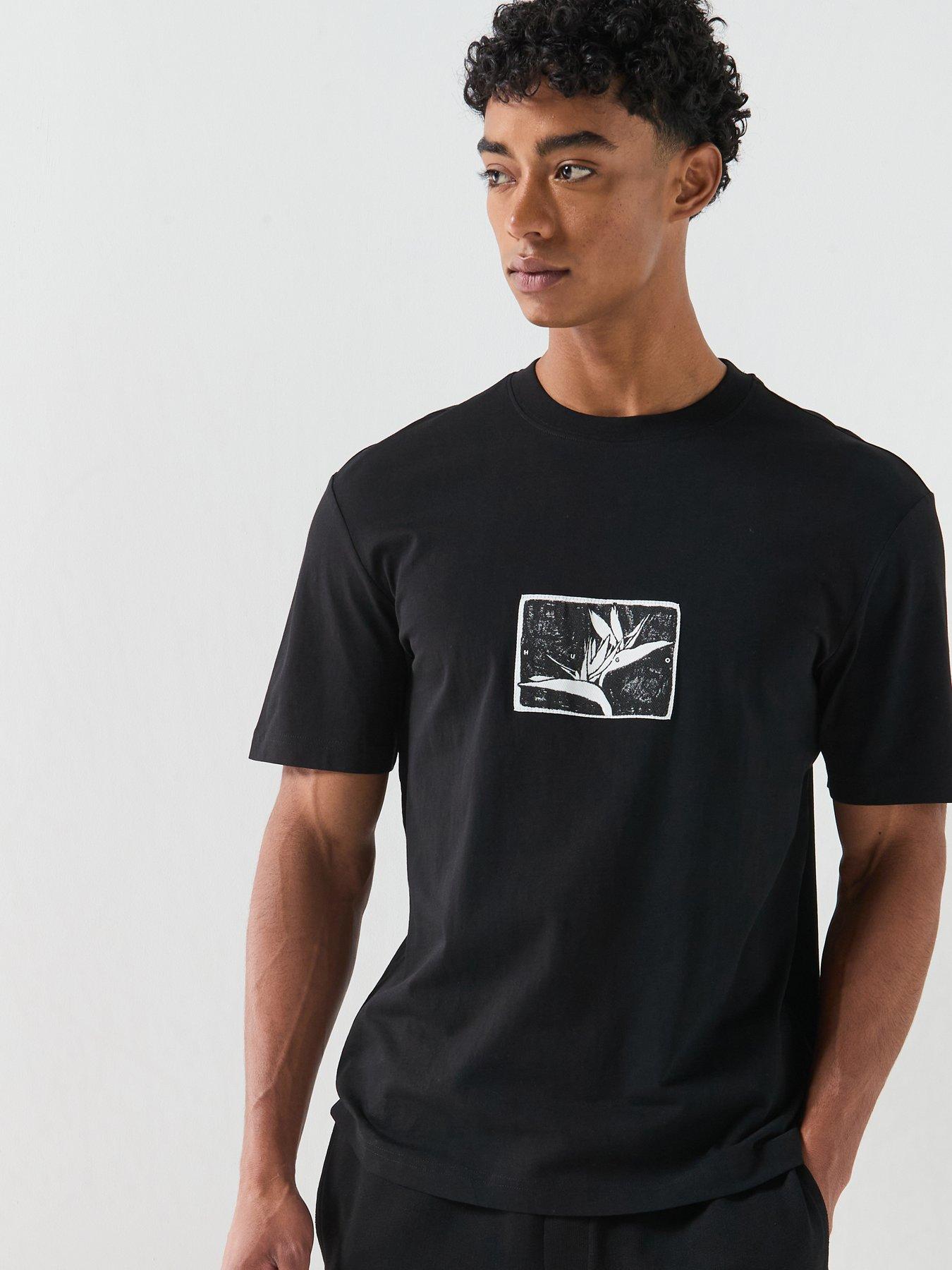 HUGO Darise Bird Graphic T-Shirt - Black