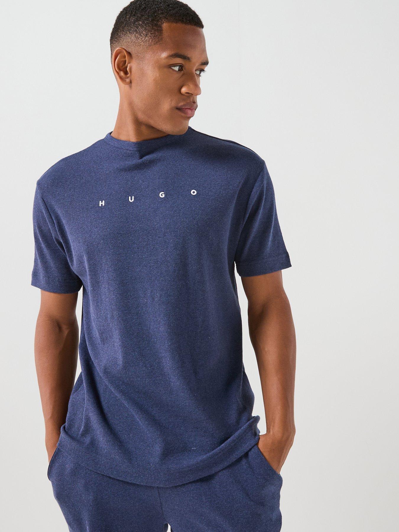 HUGO Bodywear Azuri Spaced Logo Lounge T-Shirt - Navy