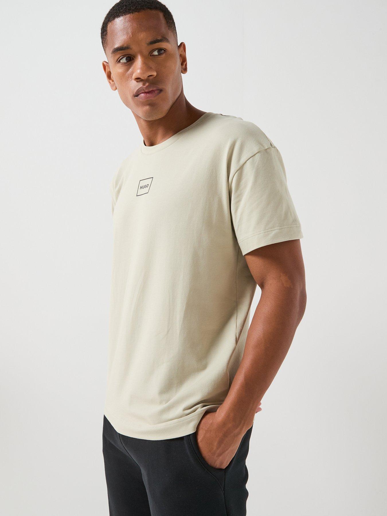 Image 6 of 6 of HUGO Bodywear Laze Relaxed Fit Loungewear T-Shirt - Beige