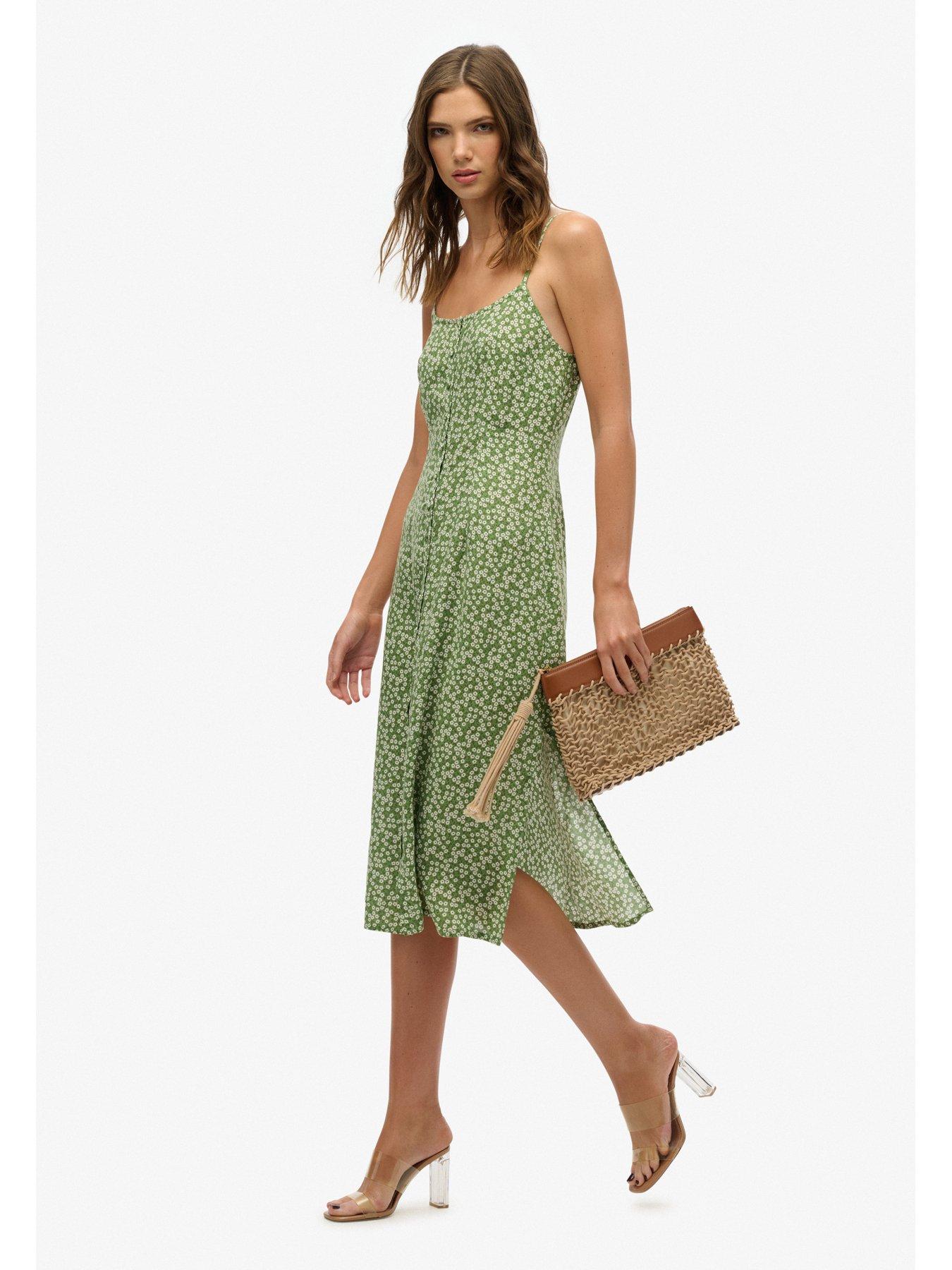 Image 3 of 6 of Superdry Print Button Cami Midi Dress