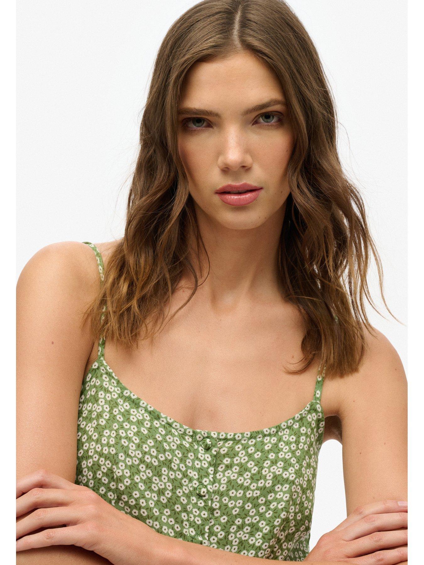 Image 5 of 6 of Superdry Print Button Cami Midi Dress