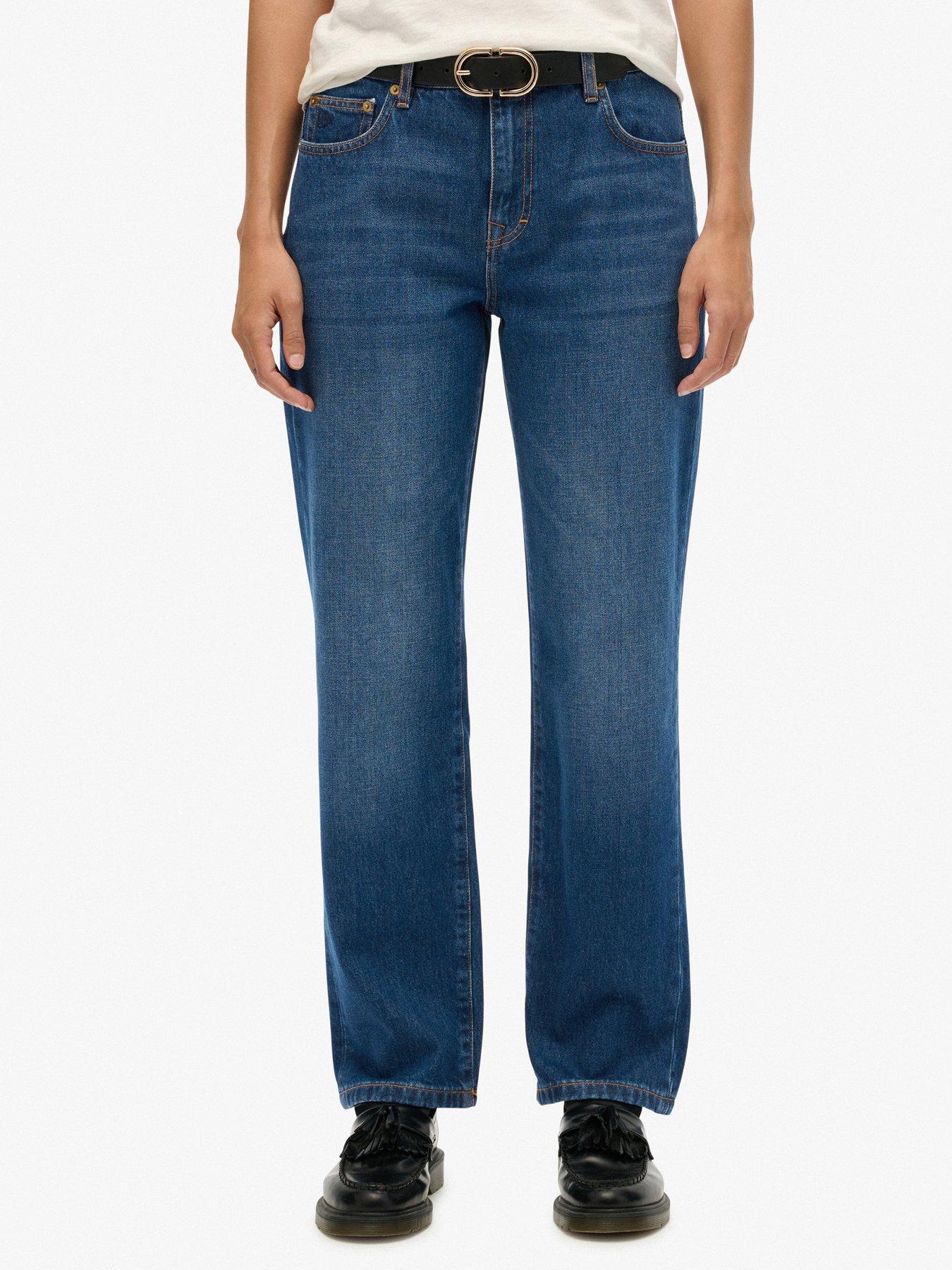 Superdry Mid Rise Straight Jean - Navy