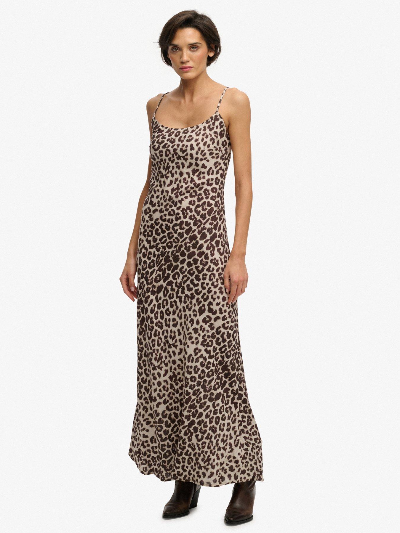 Superdry Printed Maxi Slip Dress - Brown