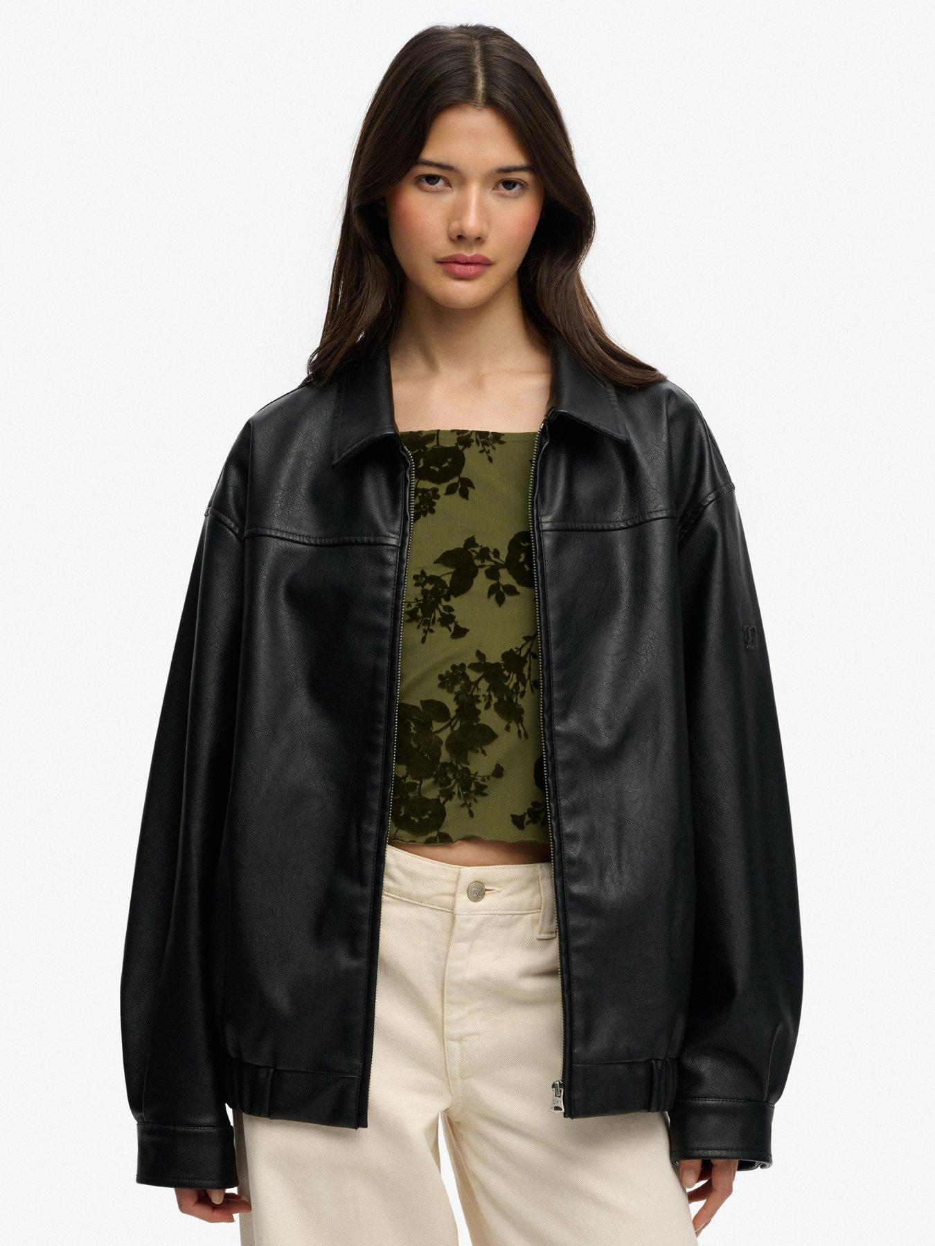 Superdry Collared Oversize Bomber - Brown