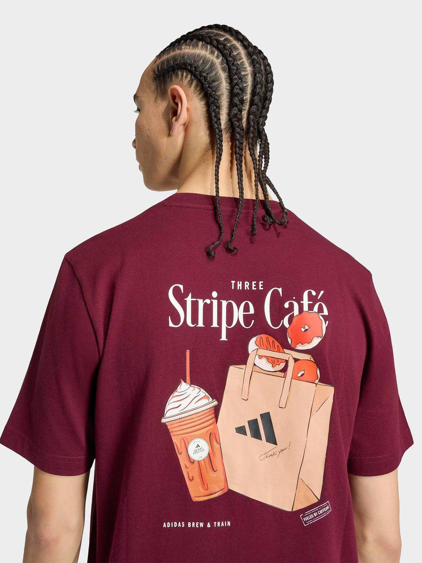 Image 5 of 6 of adidas Sportswear Men's Coffee Cafe Donut Bag Graphic T-Shirt - Burgundy