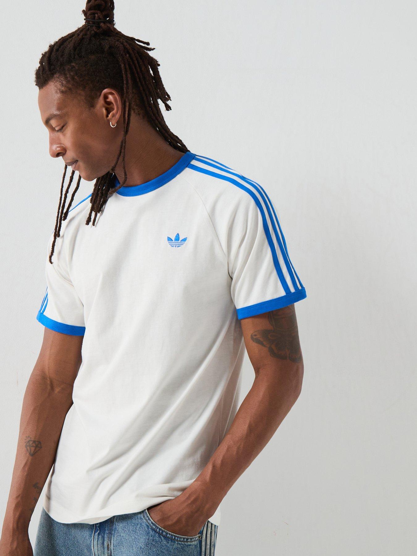 adidas Originals Adicolor Classics 3-Stripes T-Shirt - Cloud White/Blue