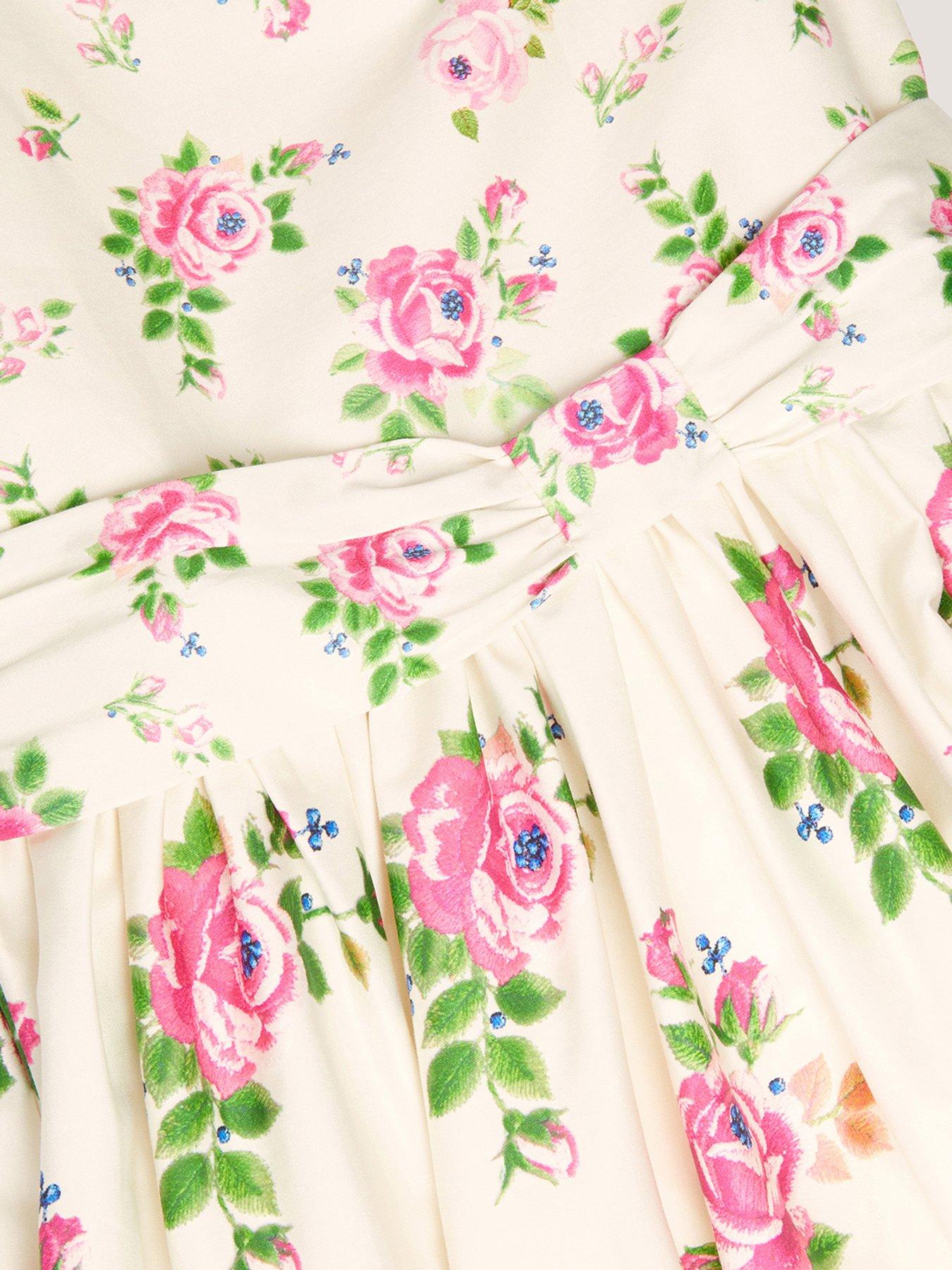  image of monsoon-girls-rose-border-dress-multi