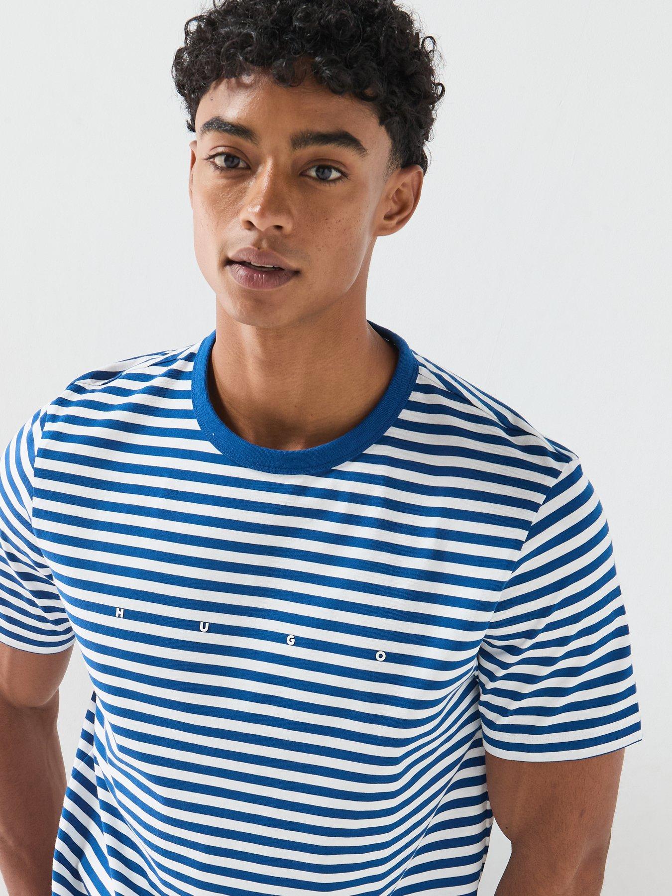 Image 5 of 5 of HUGO Demptee Nautical Stripe T-Shirt - Bright Blue