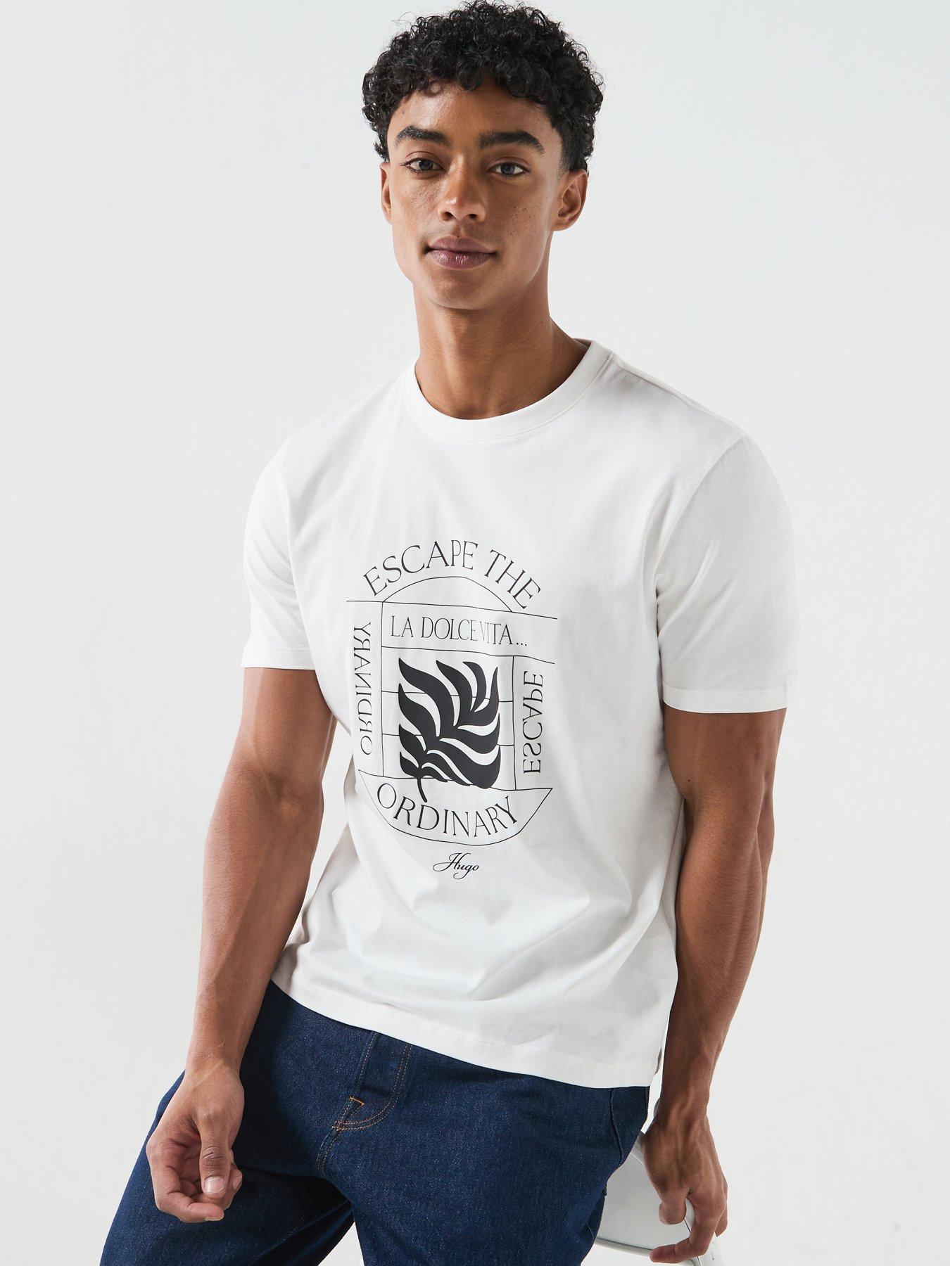HUGO Hugo Durose Rose Graphic T-shirt - Off White