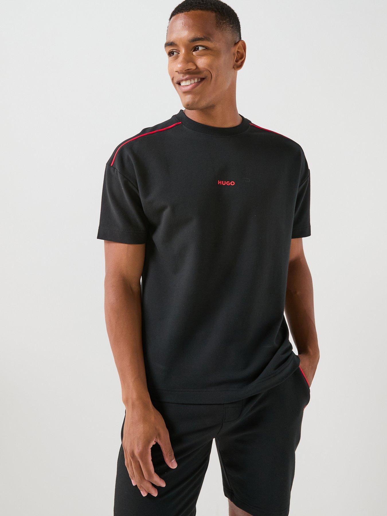 HUGO Bodywear Noah Piped Lounge T-Shirt - Black
