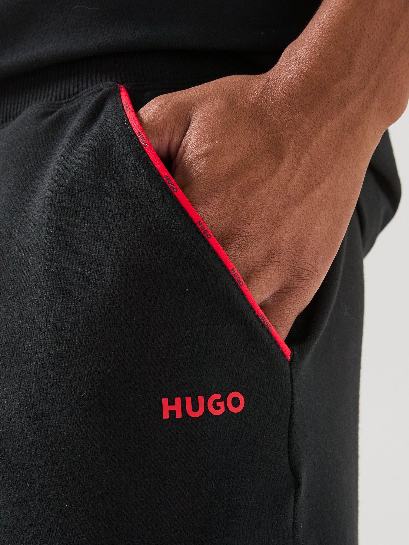 Image 4 of 5 of HUGO Bodywear Noah Piped Lounge Shorts - Black