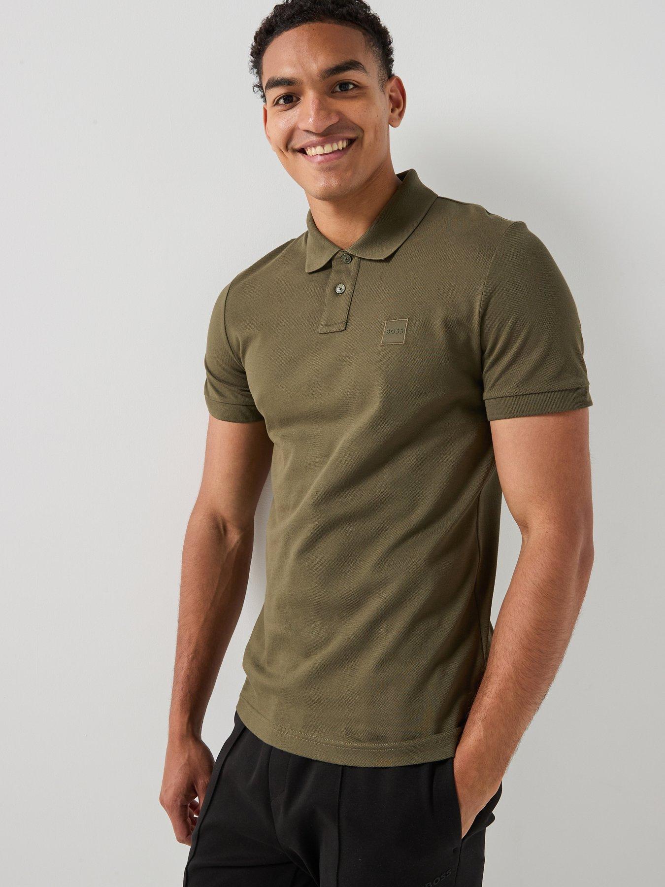 BOSS Passenger Tonal Patch Logo Slim Fit Polo Shirt - Green