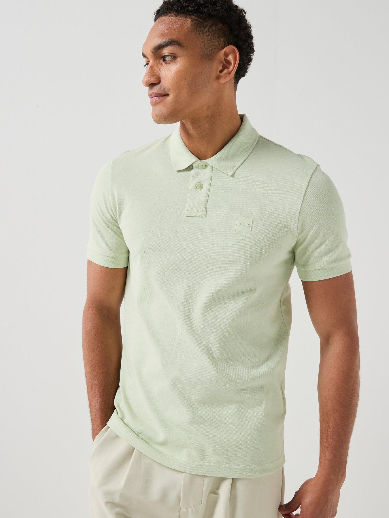 BOSS Passenger Tonal Patch Logo Polo Shirt - Light Green