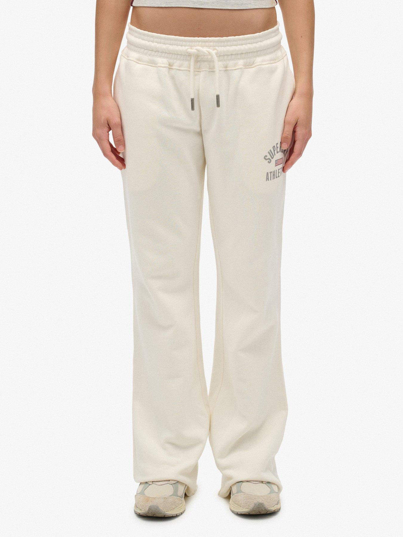 Superdry Athletic Print Flare Joggers - Cream