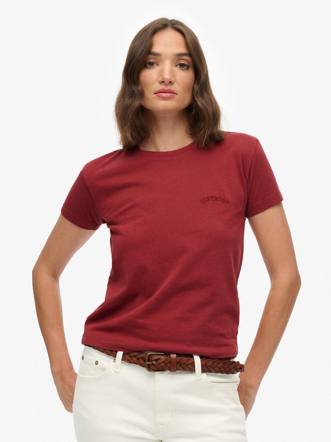 Image 1 of 6 of Superdry Essential Logo Fitted T-Shirt - Red