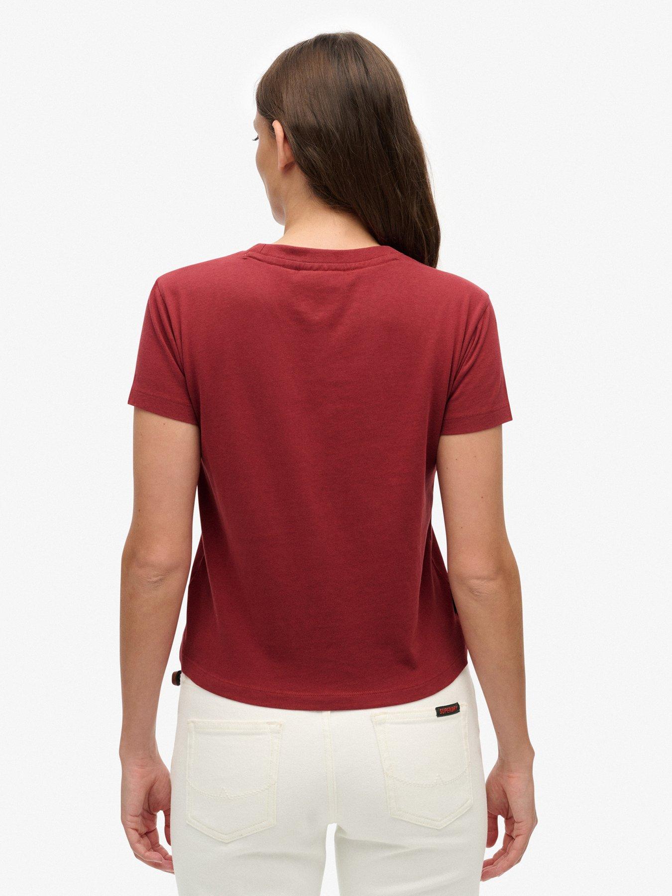Image 2 of 6 of Superdry Essential Logo Fitted T-Shirt - Red