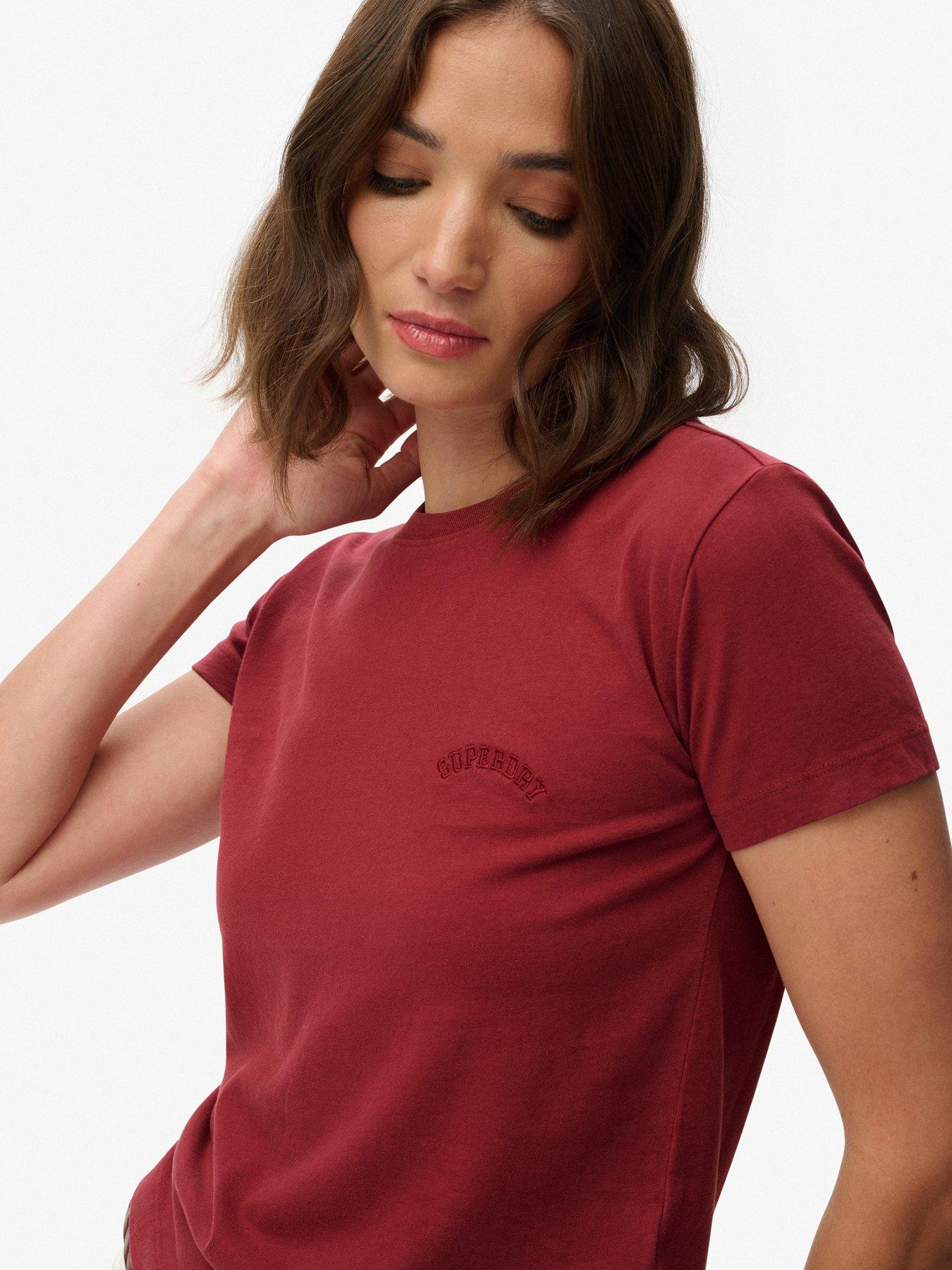 Image 4 of 6 of Superdry Essential Logo Fitted T-Shirt - Red