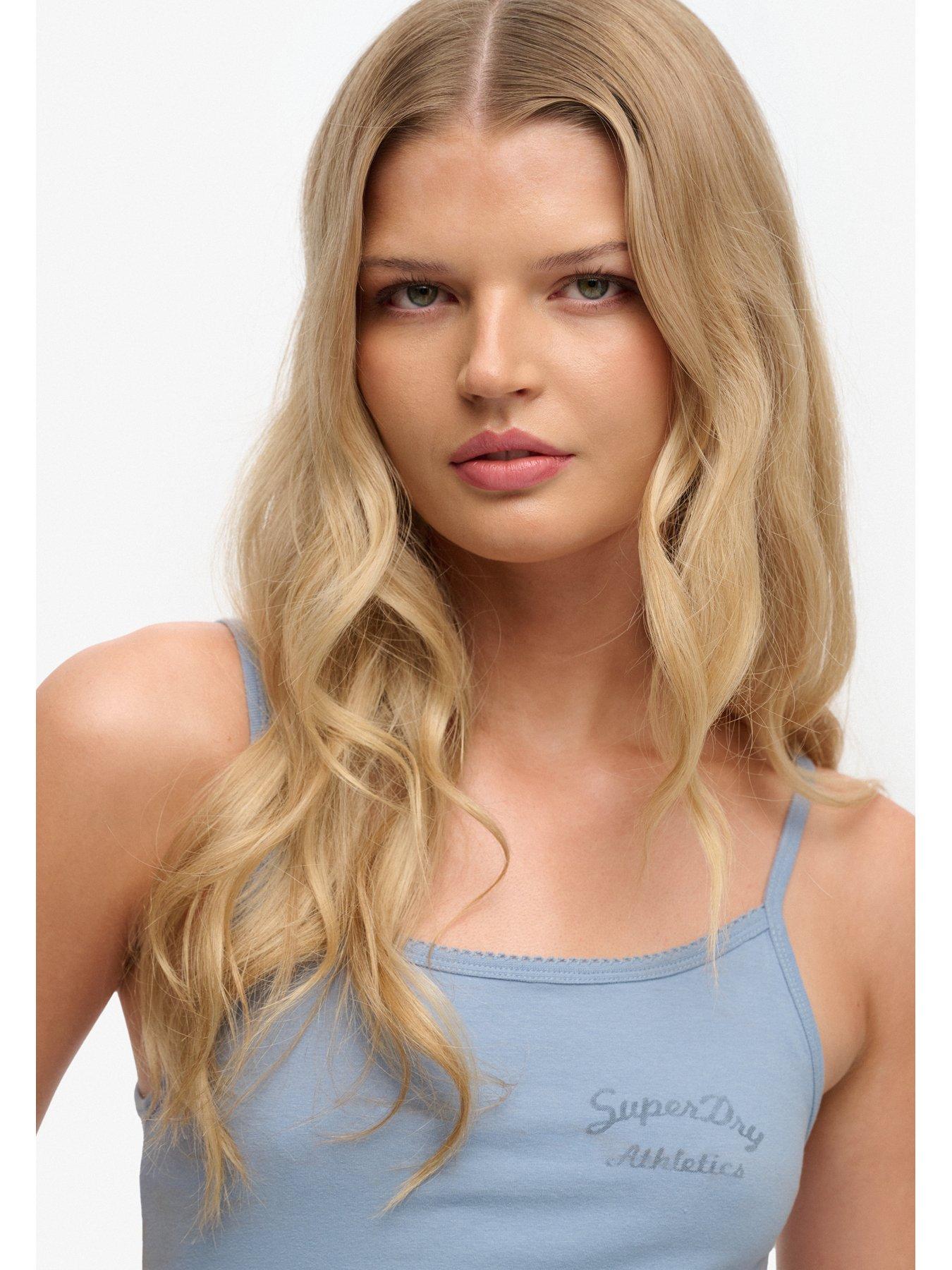 Image 4 of 6 of Superdry Ath Ess Graphic Cami - Blue