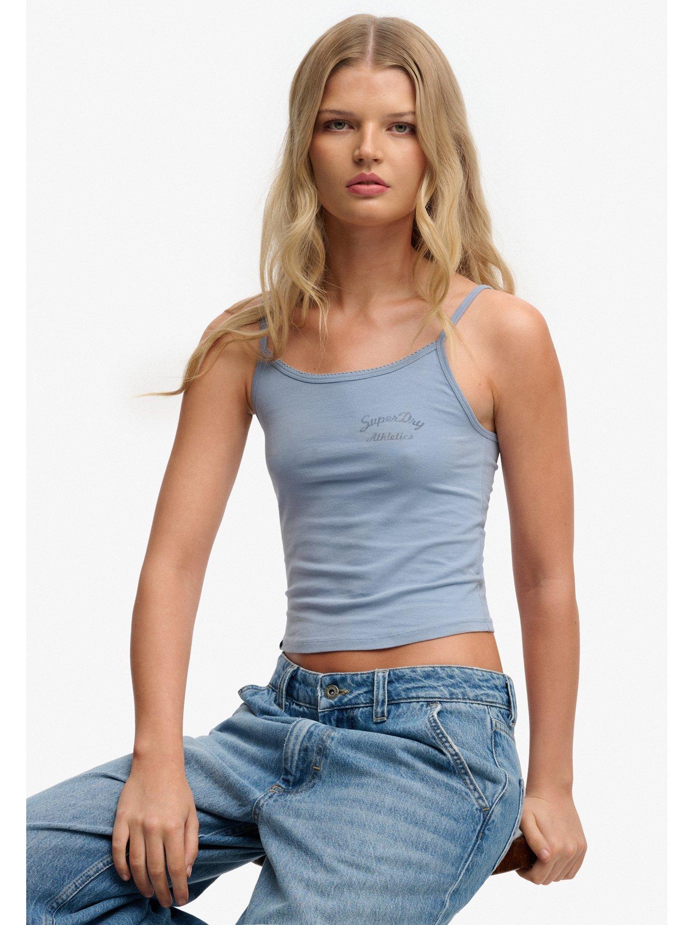Image 5 of 6 of Superdry Ath Ess Graphic Cami - Blue