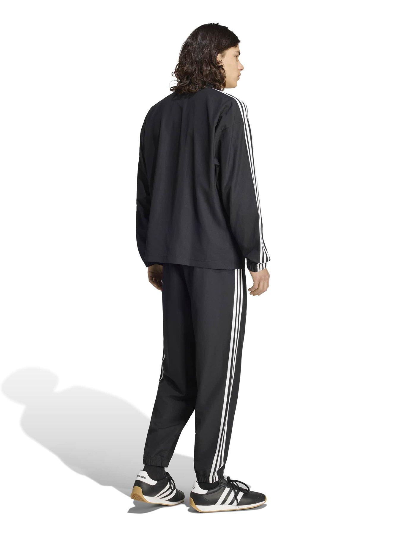 Image 2 of 5 of adidas Sportswear Mens 3 Stripe Woven Tracksuit - Black