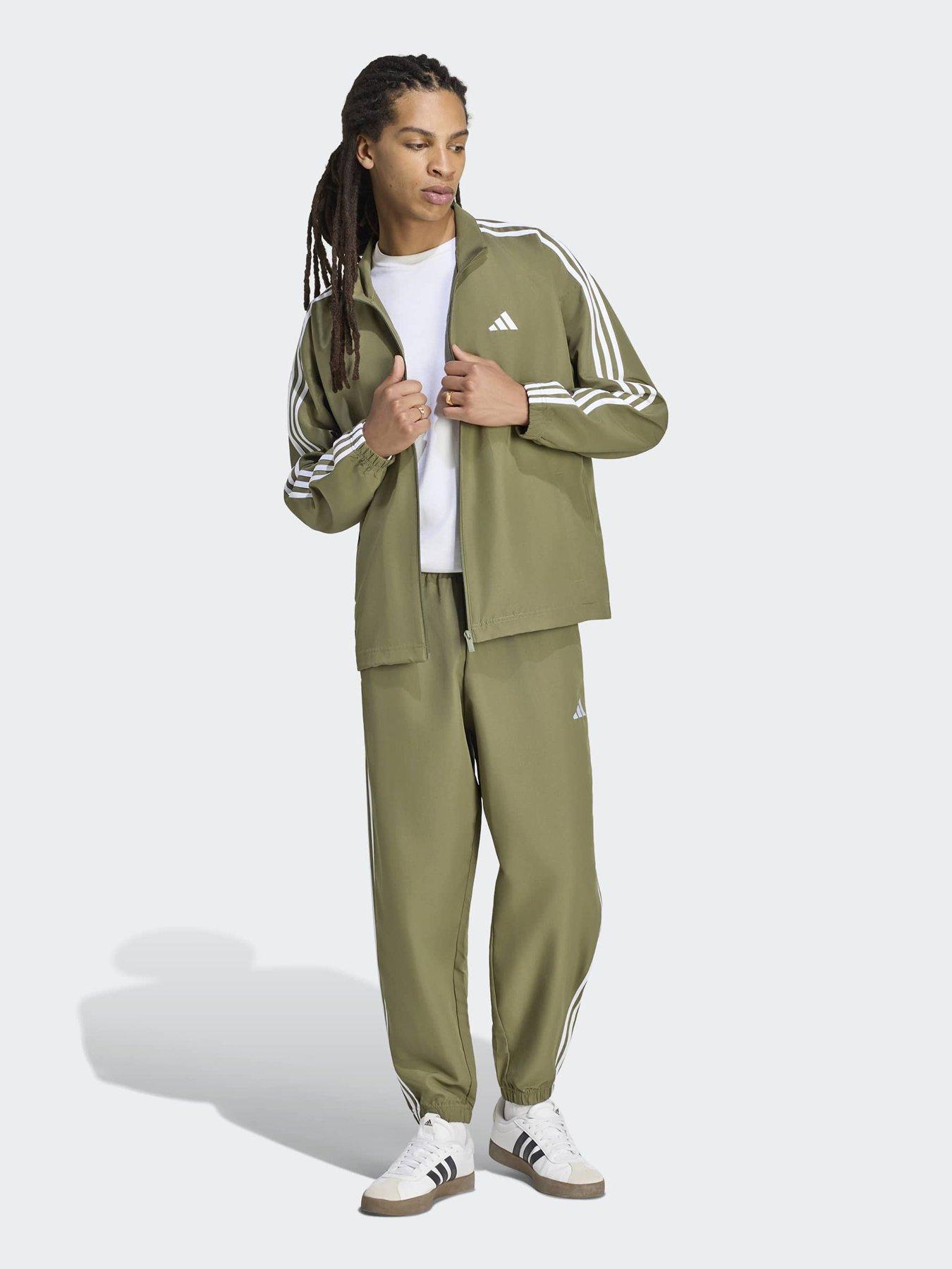 Image 3 of 7 of adidas Sportswear Mens 3 Stripe Woven Tracksuit - Green