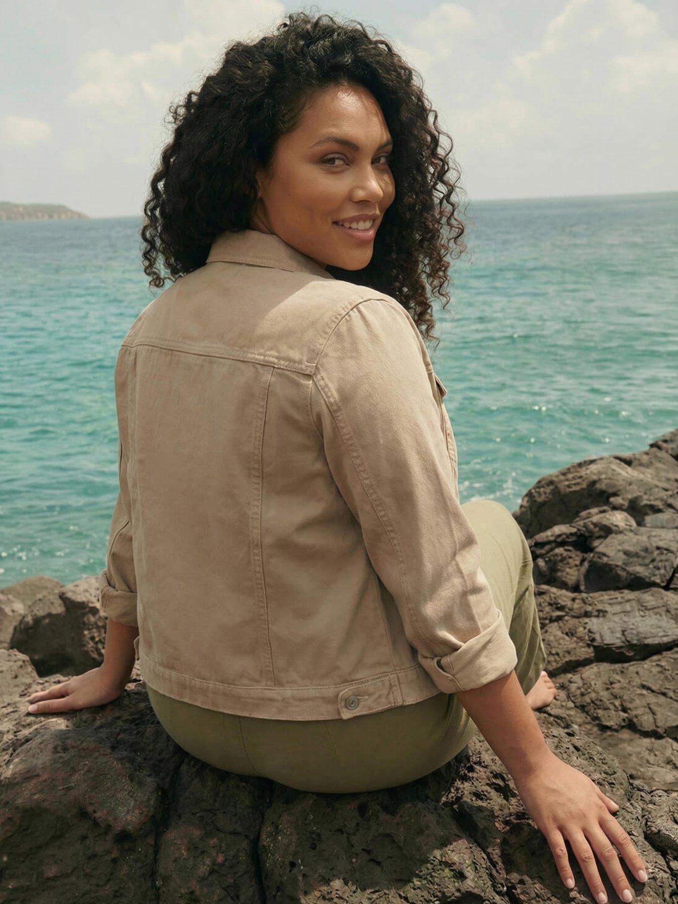 Image 2 of 4 of Roman Curve Mid Wash Denim Jacket