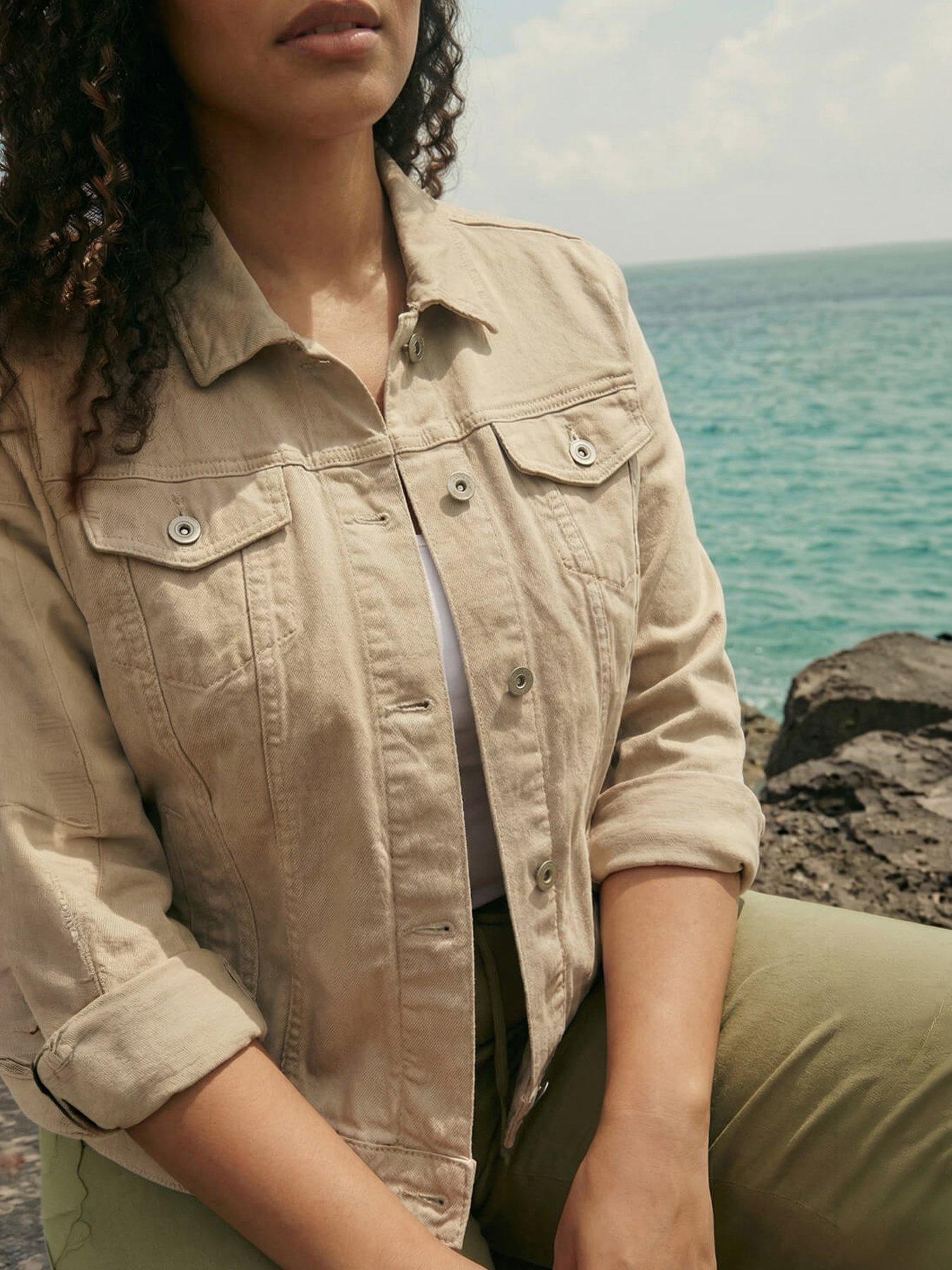 Image 4 of 4 of Roman Curve Mid Wash Denim Jacket