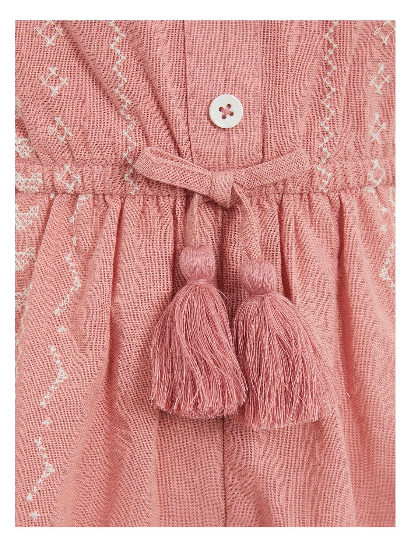 Image 3 of 3 of Monsoon Girls Embroidered Playsuit - Pink