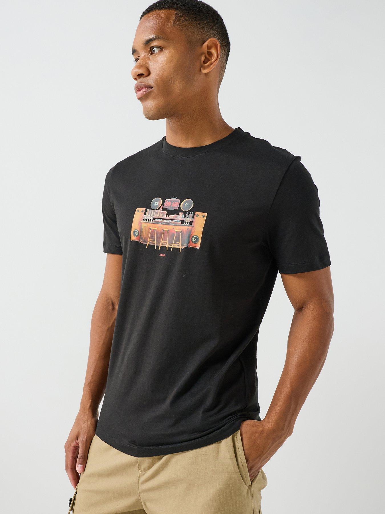 HUGO Hugo Durectee Record Studio Graphic T-shirt - Black