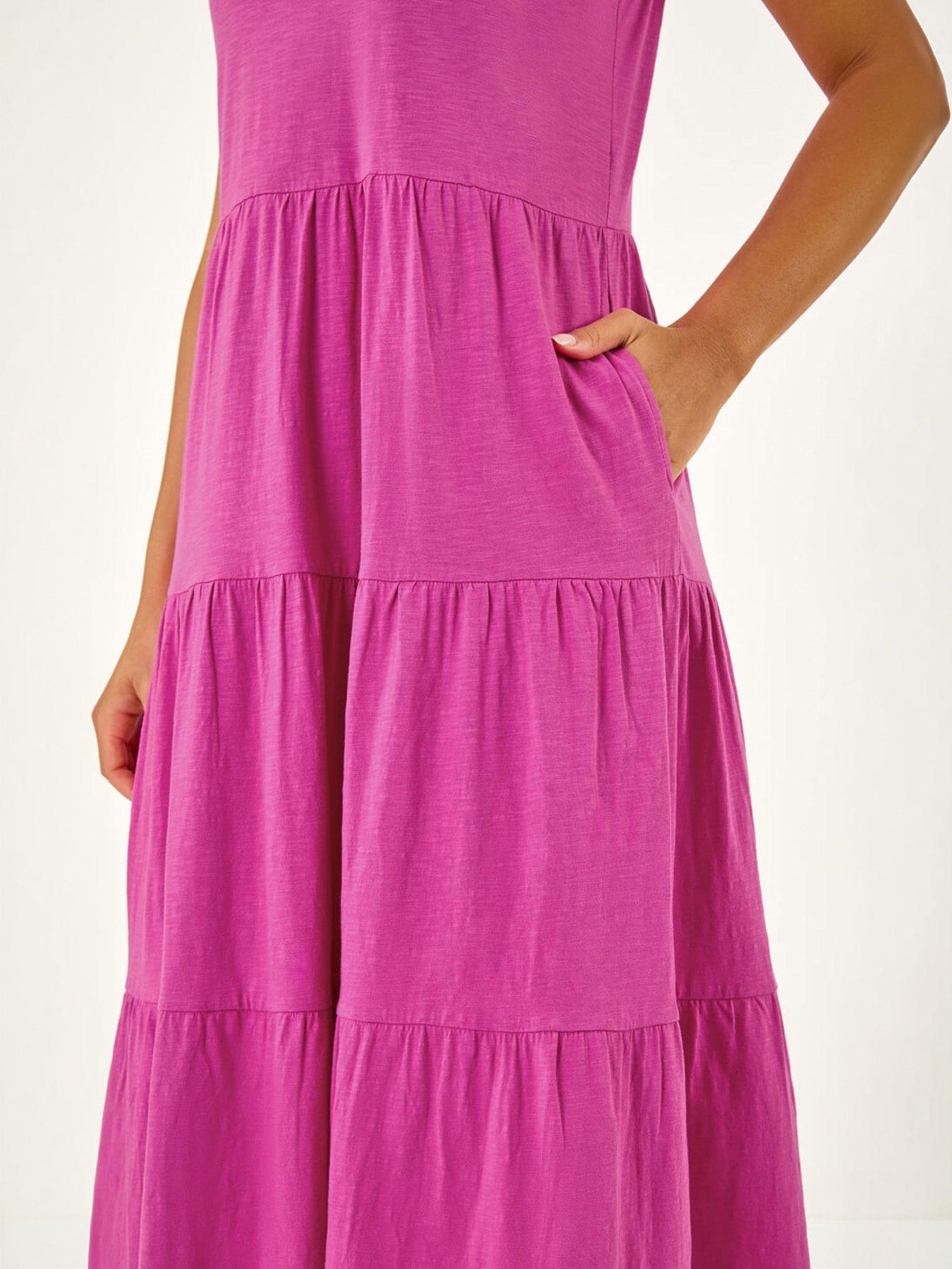Image 2 of 5 of Roman Tiered Midi Smock Dress