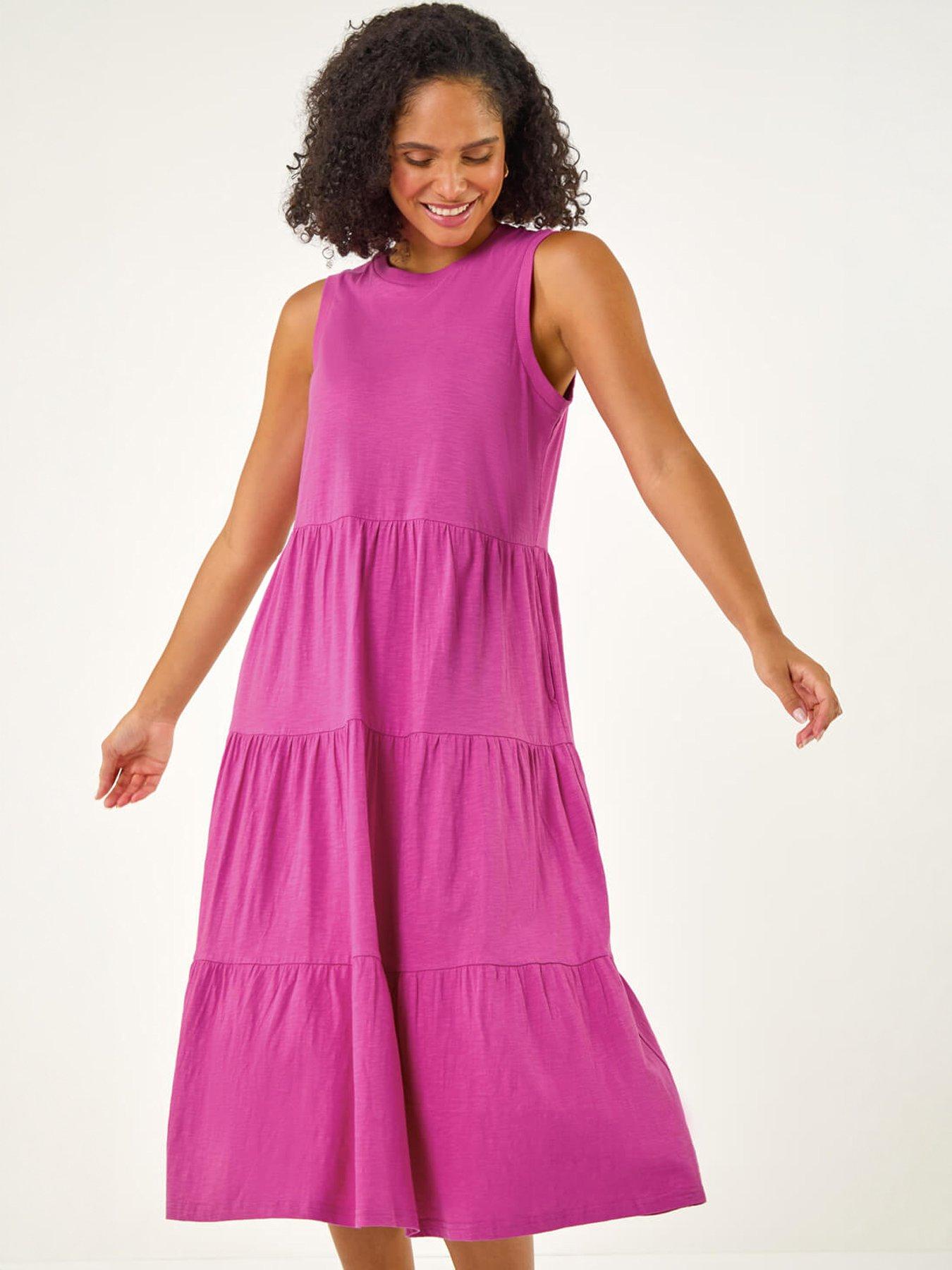 Image 5 of 5 of Roman Tiered Midi Smock Dress