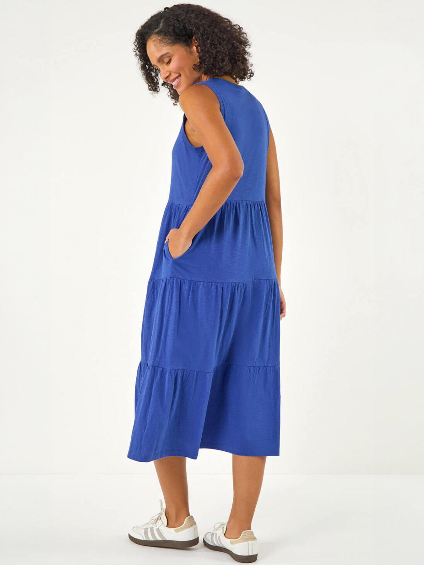 Image 4 of 5 of Roman Tiered Midi Smock Dress