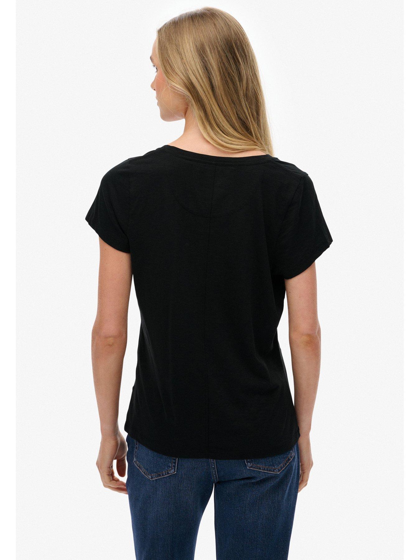 Image 2 of 6 of Superdry Studios Scoop Neck Tee - Black