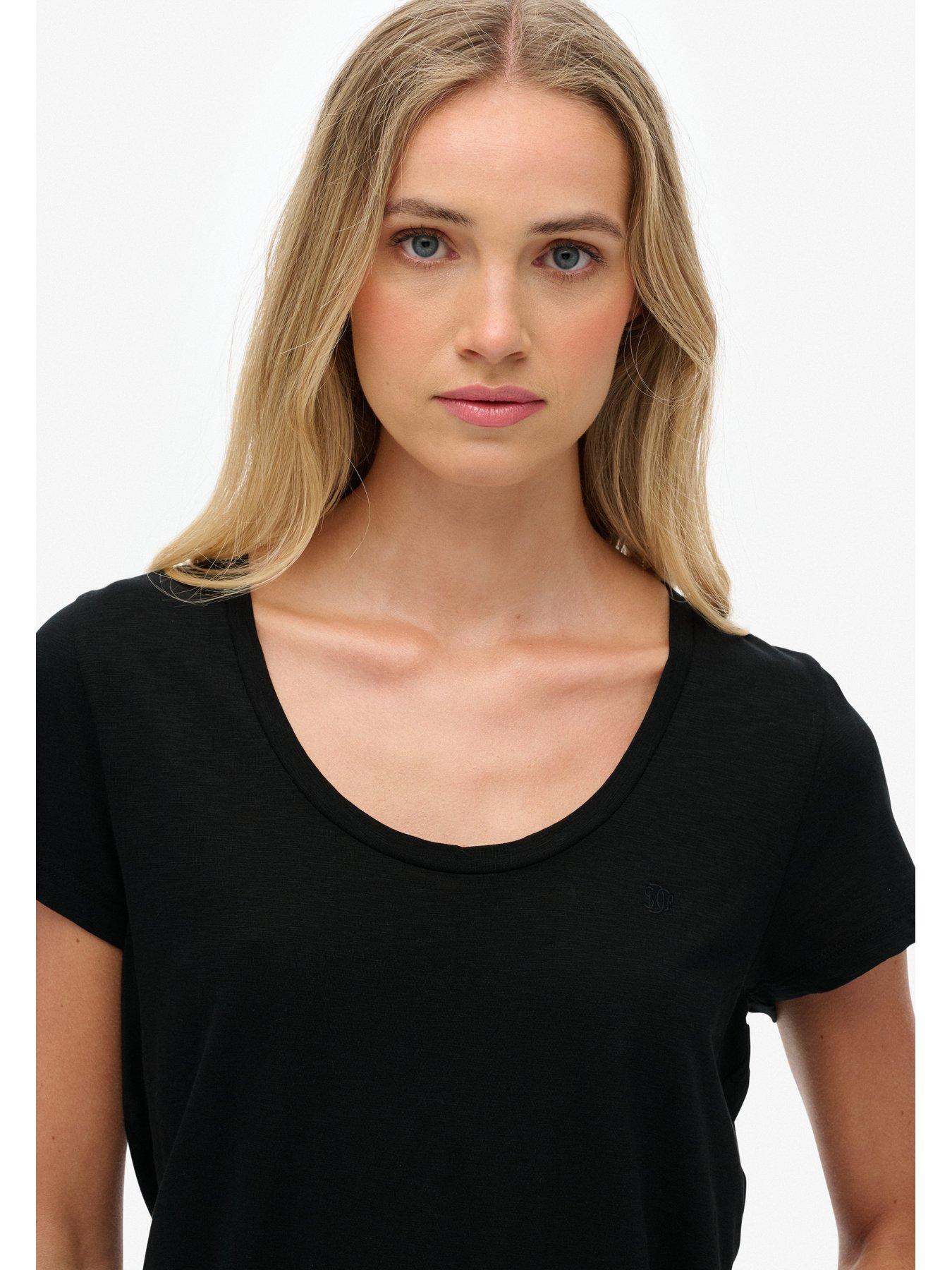 Image 4 of 6 of Superdry Studios Scoop Neck Tee - Black