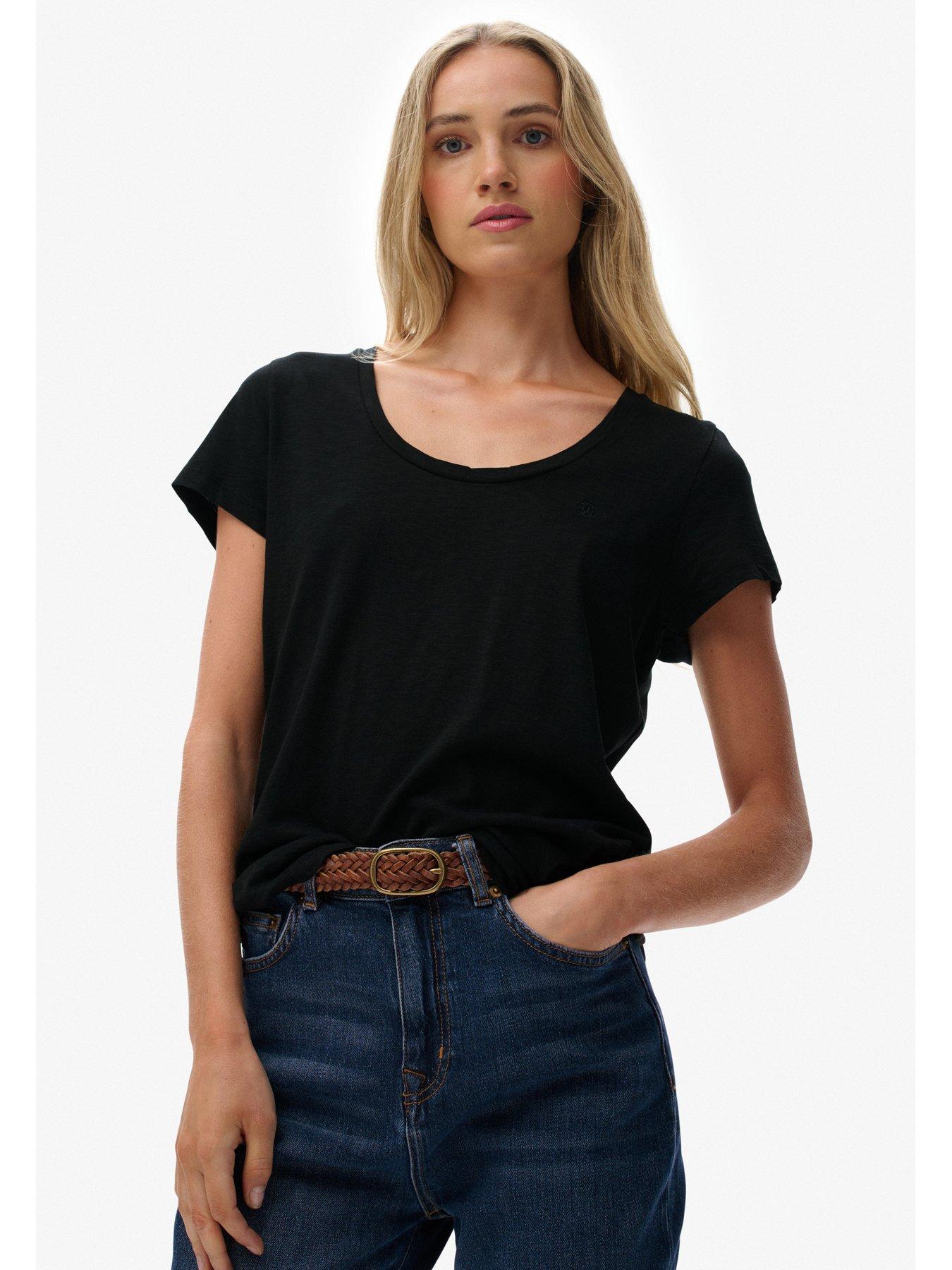 Image 5 of 6 of Superdry Studios Scoop Neck Tee - Black