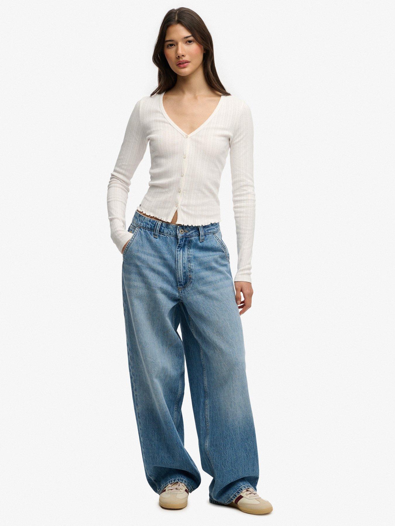  image of superdry-ath-ess-pointelle-cardigan-cream