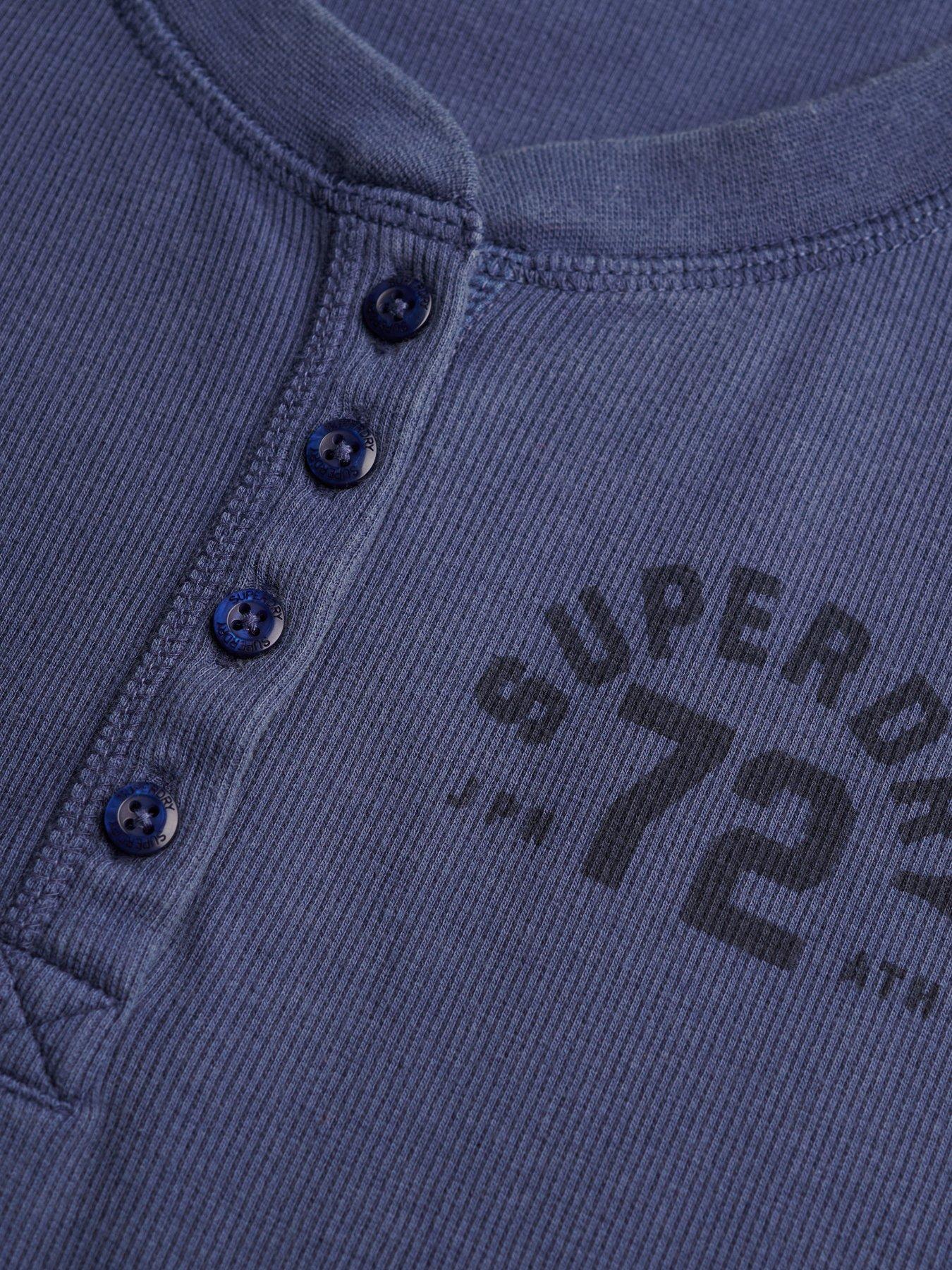 Image 6 of 6 of Superdry Athletic Button Down Long Sleeve Top - Navy