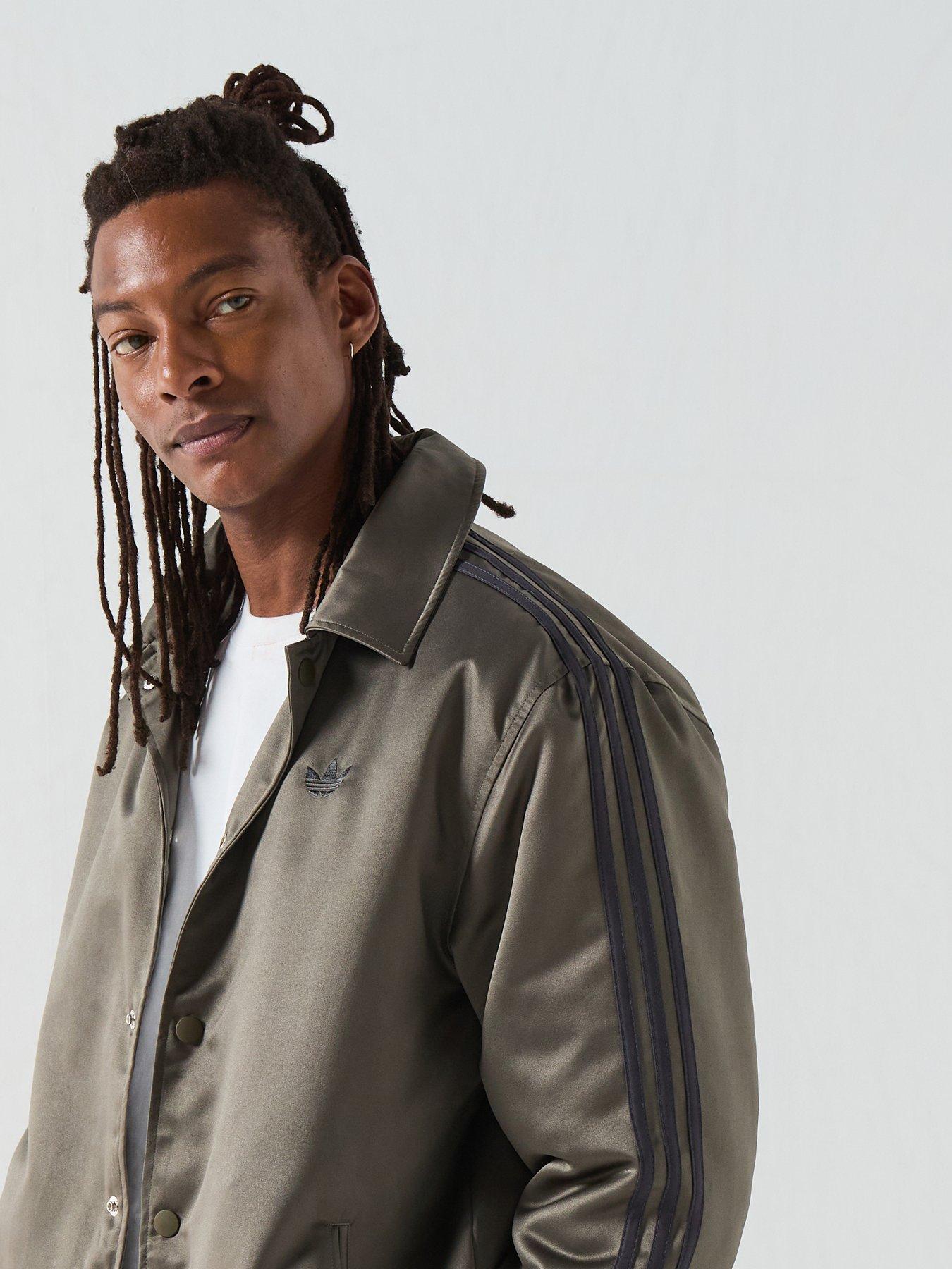 Image 4 of 6 of adidas Originals Mens 3 Stripe Jacket - Khaki