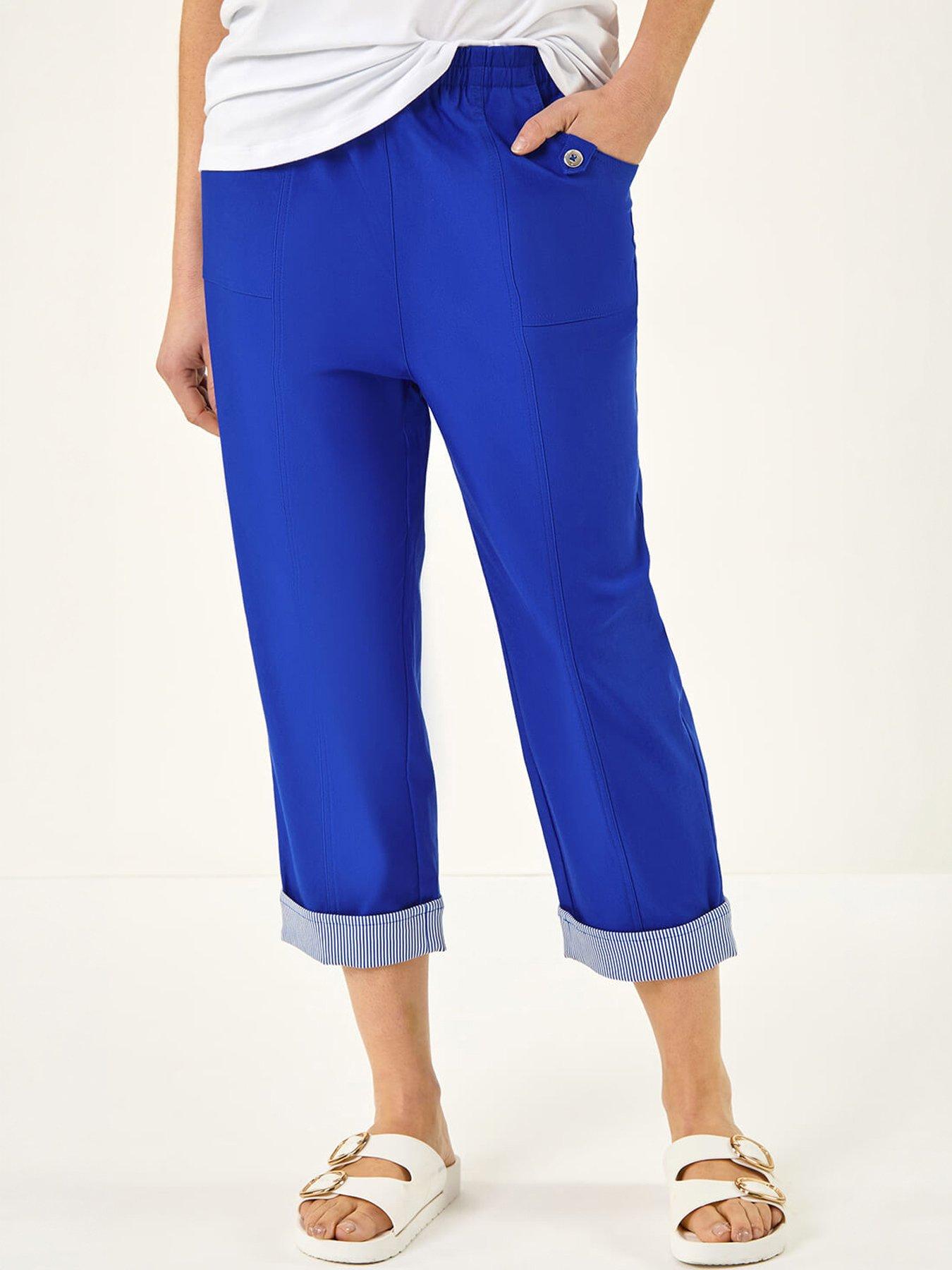 Roman Contrast Detail Cropped Stretch Trouser