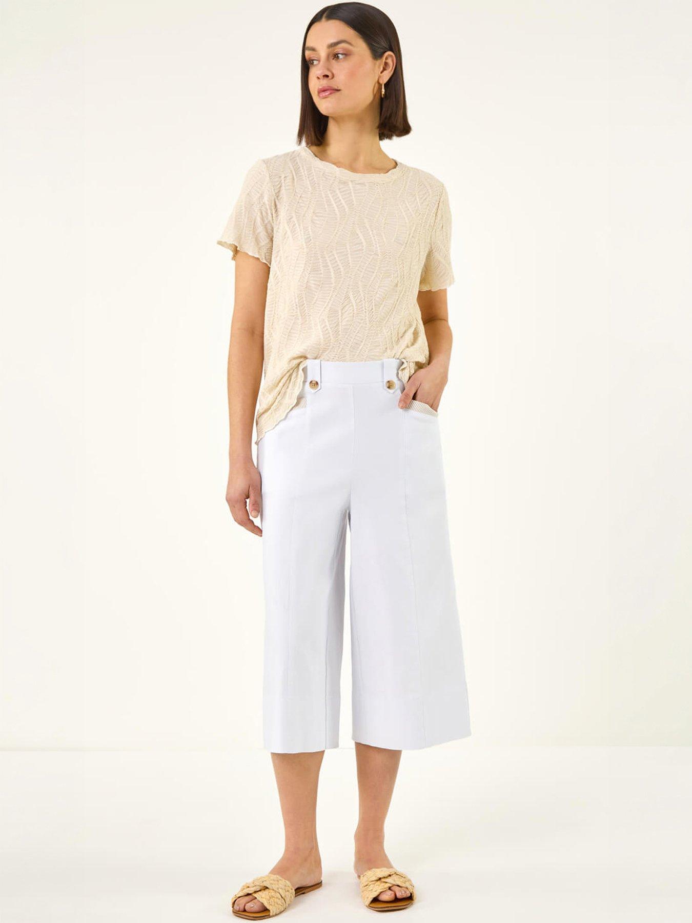 Image 4 of 5 of Roman Wide Hem Cropped Trouser