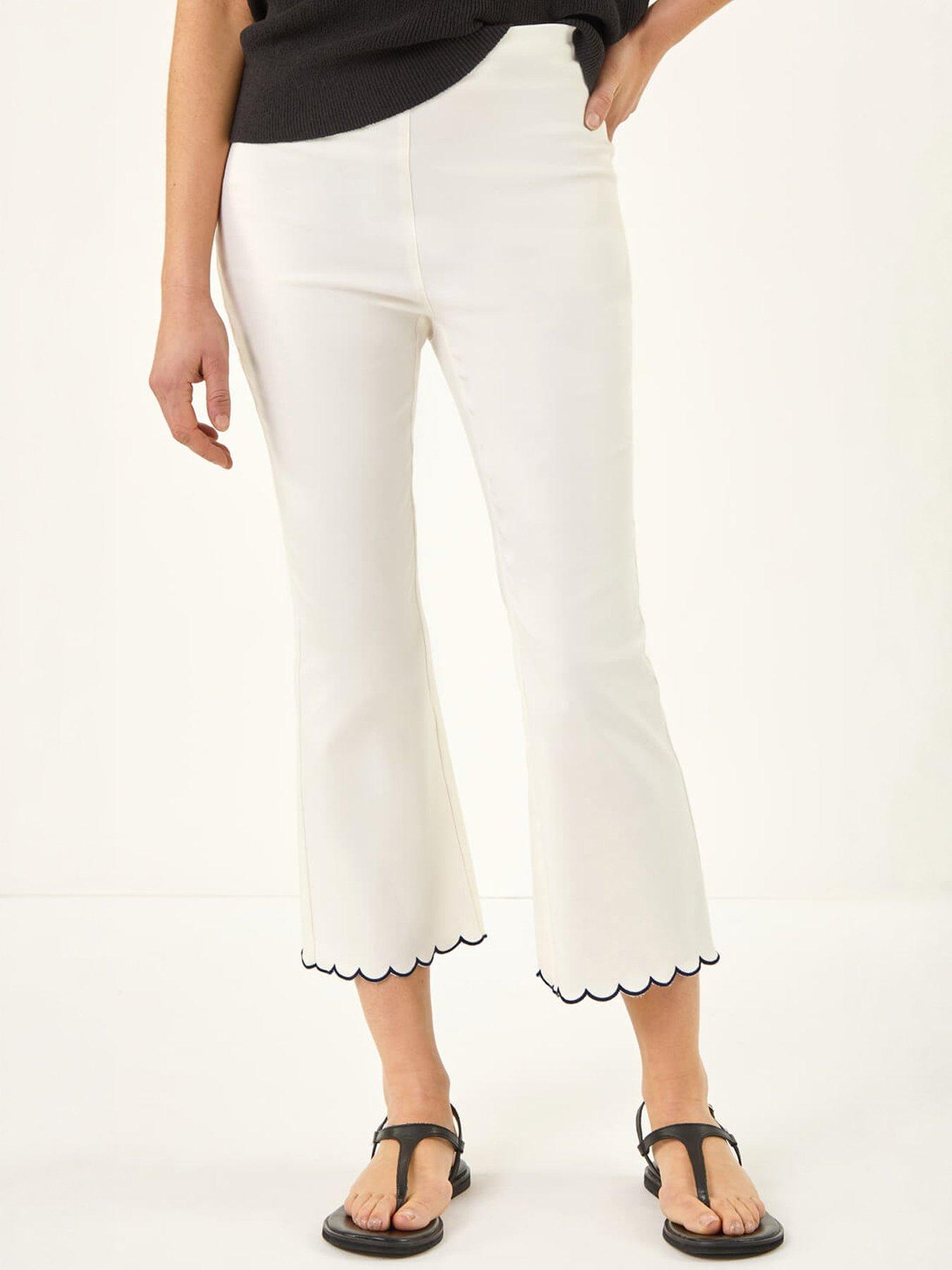 Roman Flared Stretch Cropped Trousers