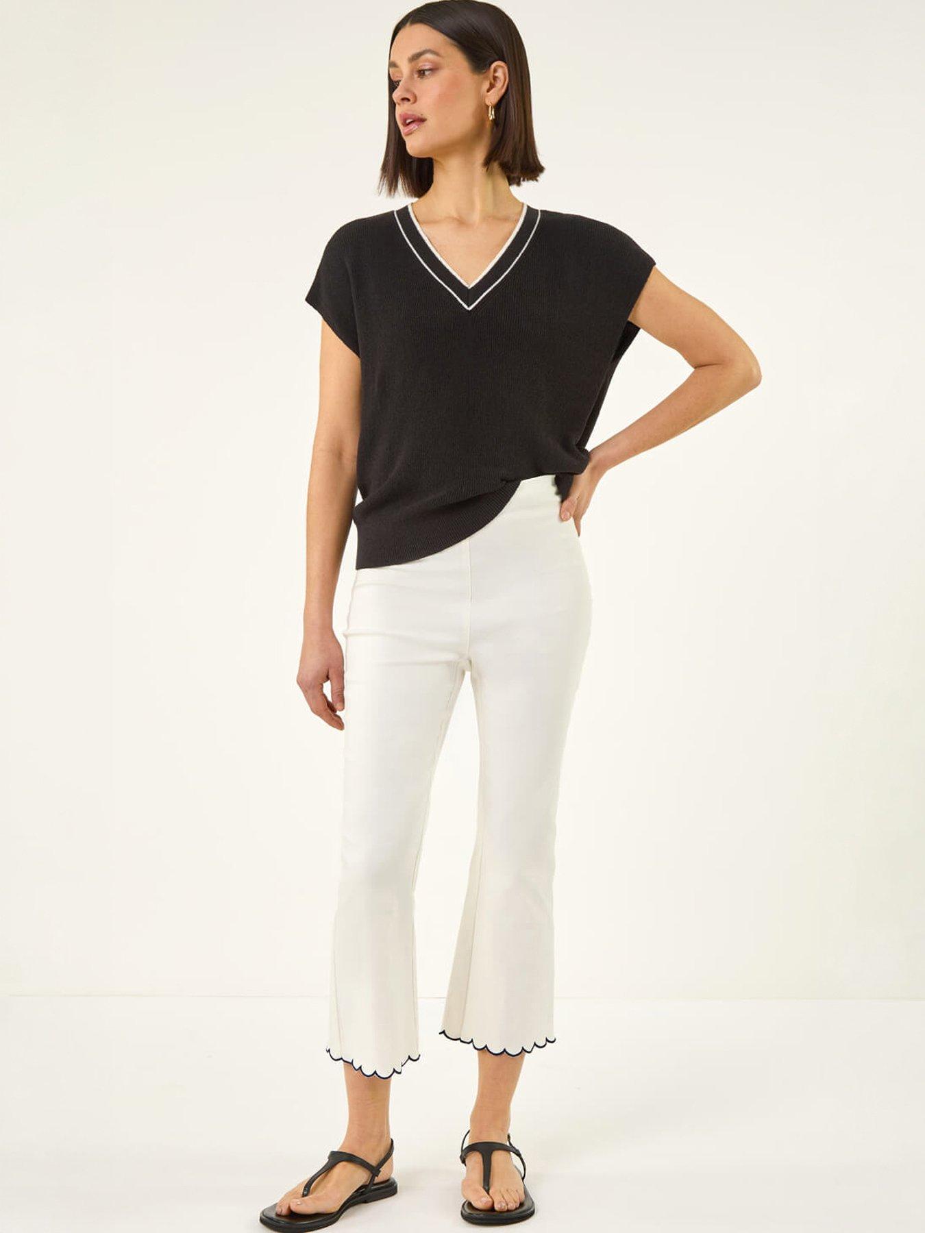 Image 3 of 5 of Roman Flared Stretch Cropped Trousers