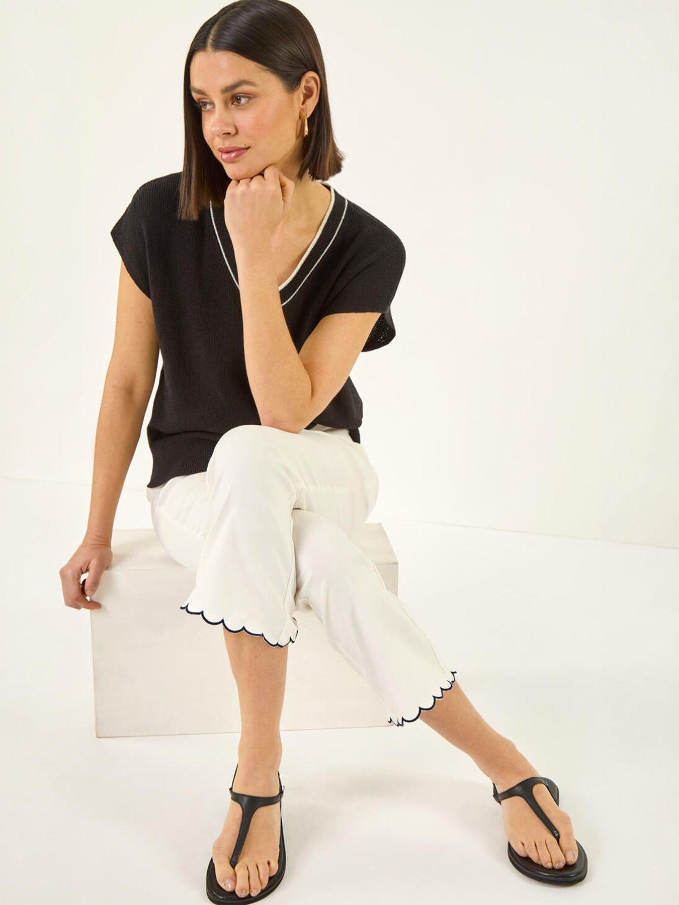 Image 4 of 5 of Roman Flared Stretch Cropped Trousers