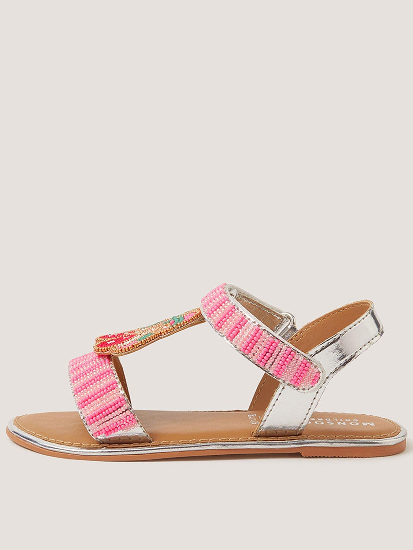 Image 1 of 3 of Monsoon Girls Cherry Beaded Sandals - Multi