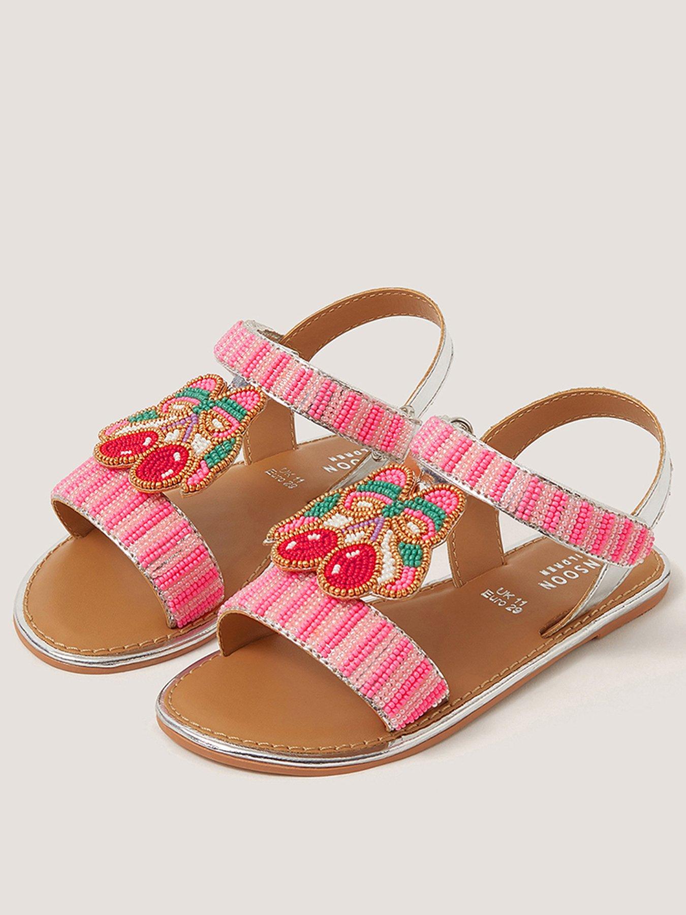 Image 2 of 3 of Monsoon Girls Cherry Beaded Sandals - Multi