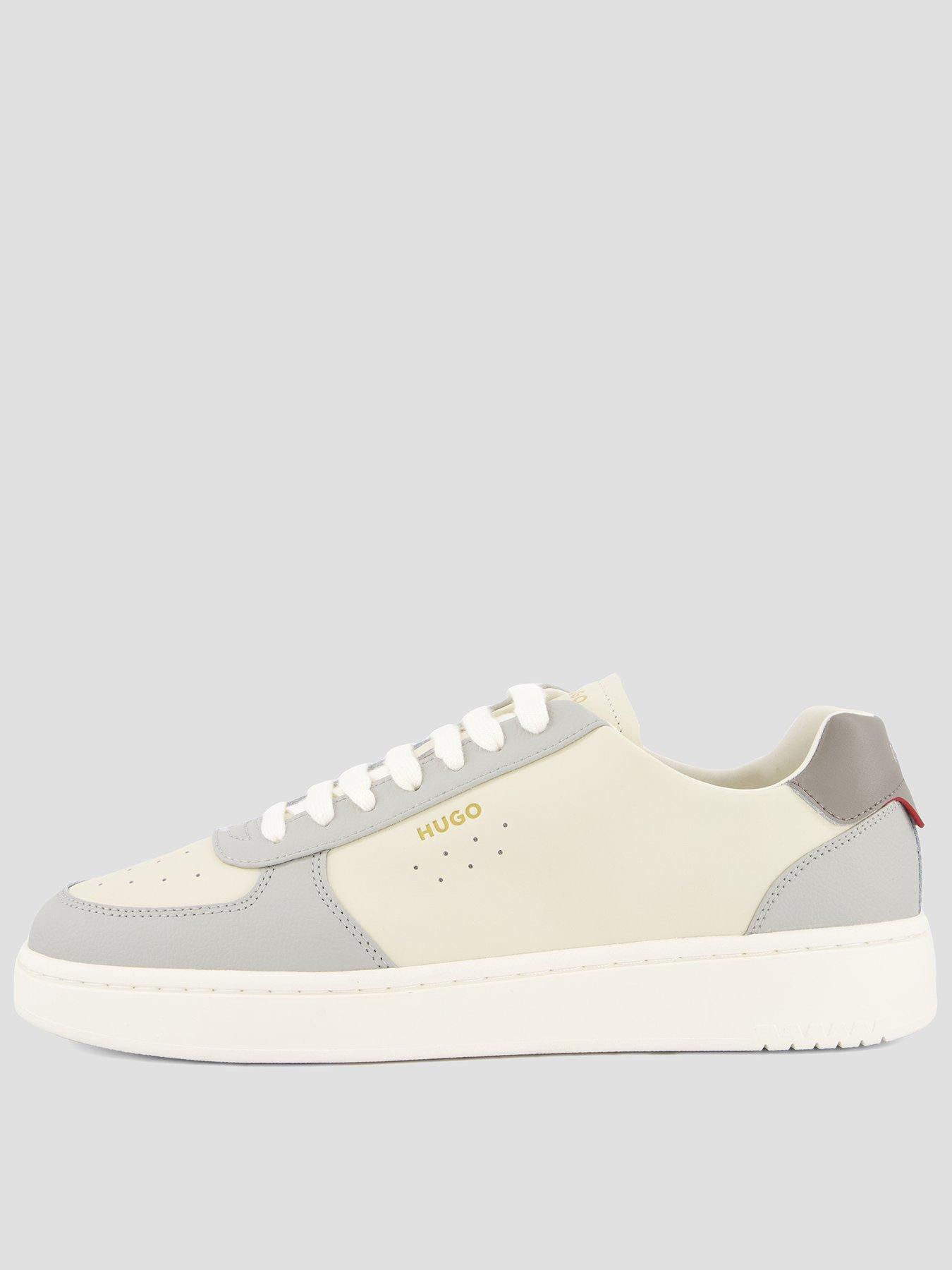 HUGO Neston Tenn Cupsole Leather Trainers - Light Beige