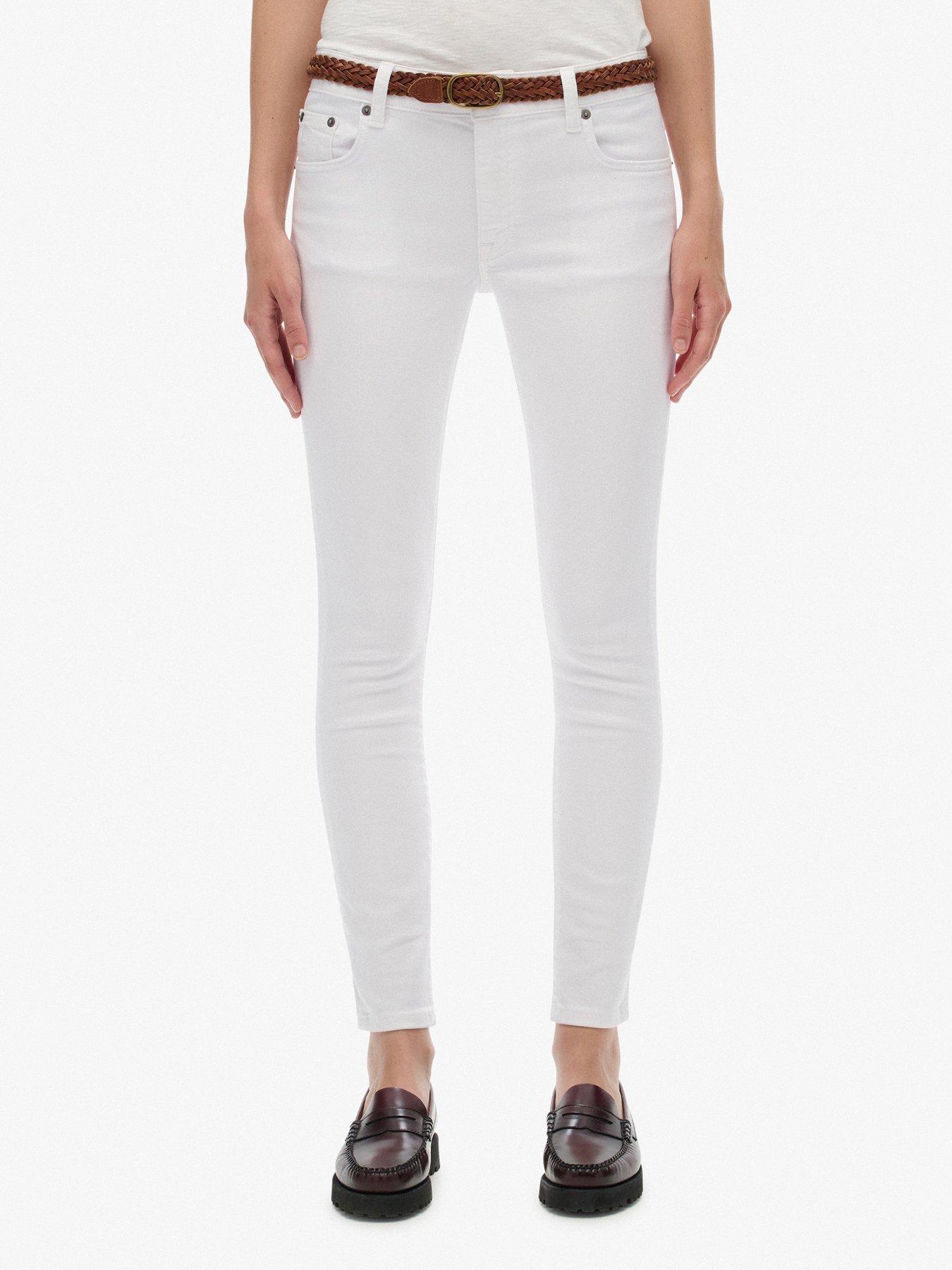 Image 1 of 7 of Superdry Mid Rise Skinny Jean - White