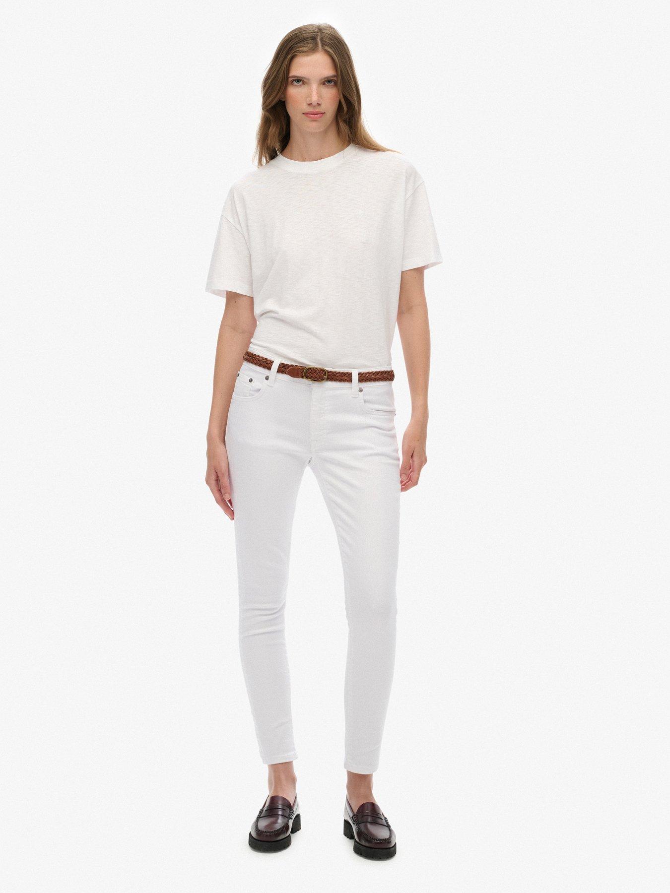 Image 3 of 7 of Superdry Mid Rise Skinny Jean - White