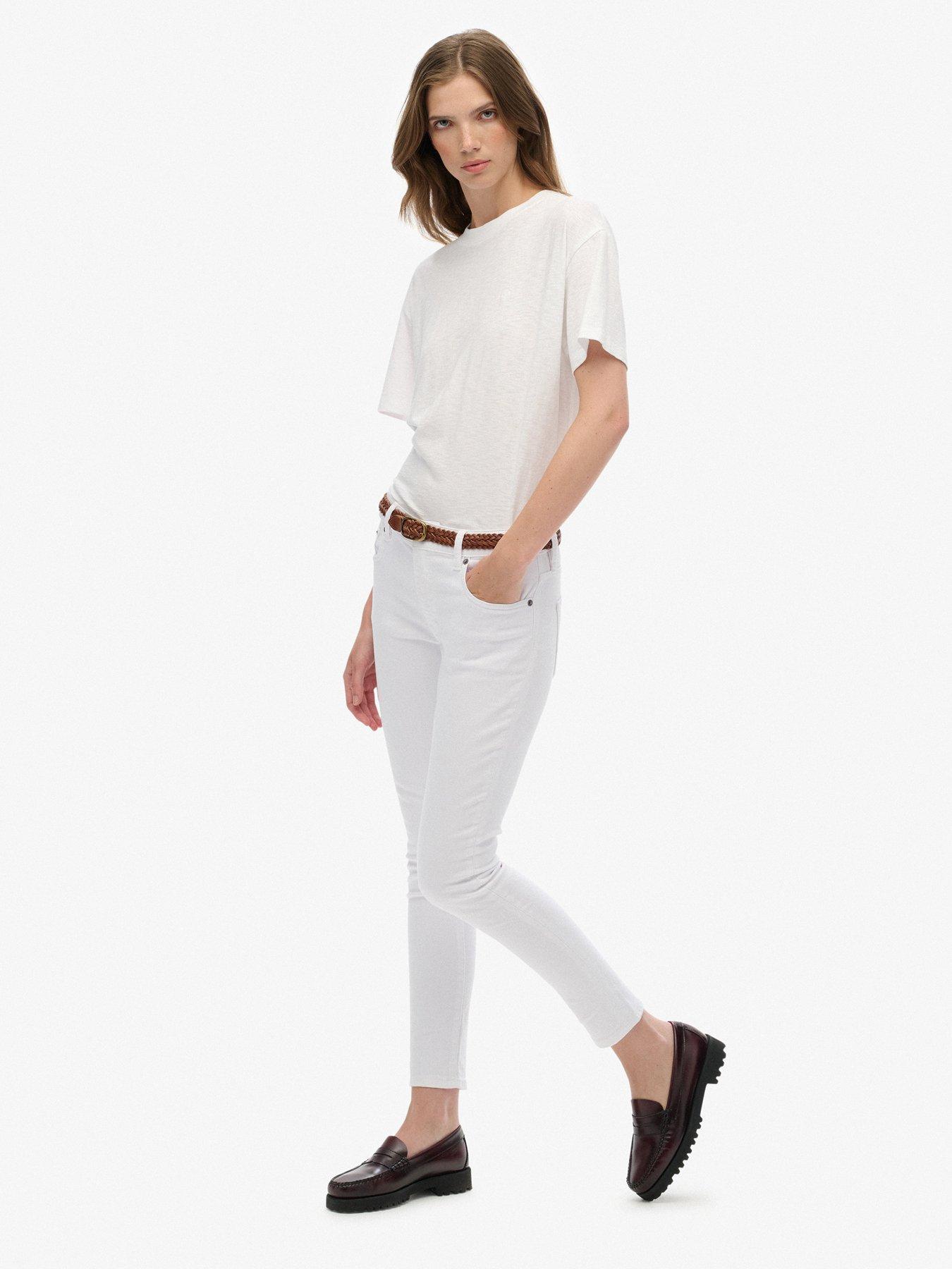 Image 4 of 7 of Superdry Mid Rise Skinny Jean - White