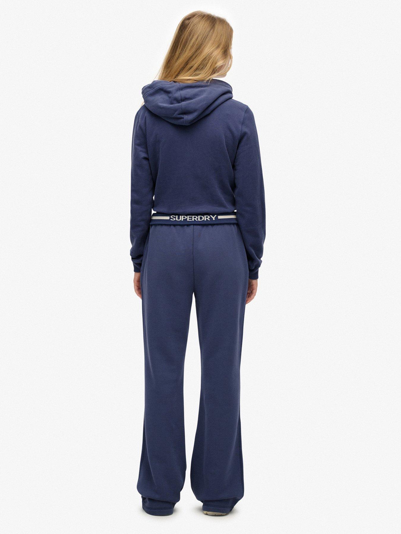 Image 4 of 7 of Superdry Essential Logo Flare Joggers - Navy